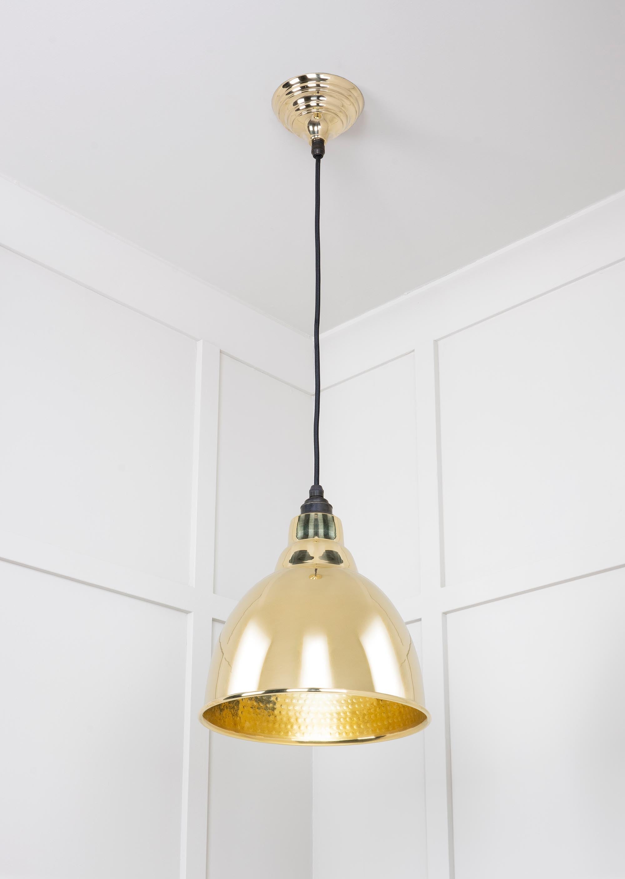 Hammered Brass Brindley Pendant Light , Underside.