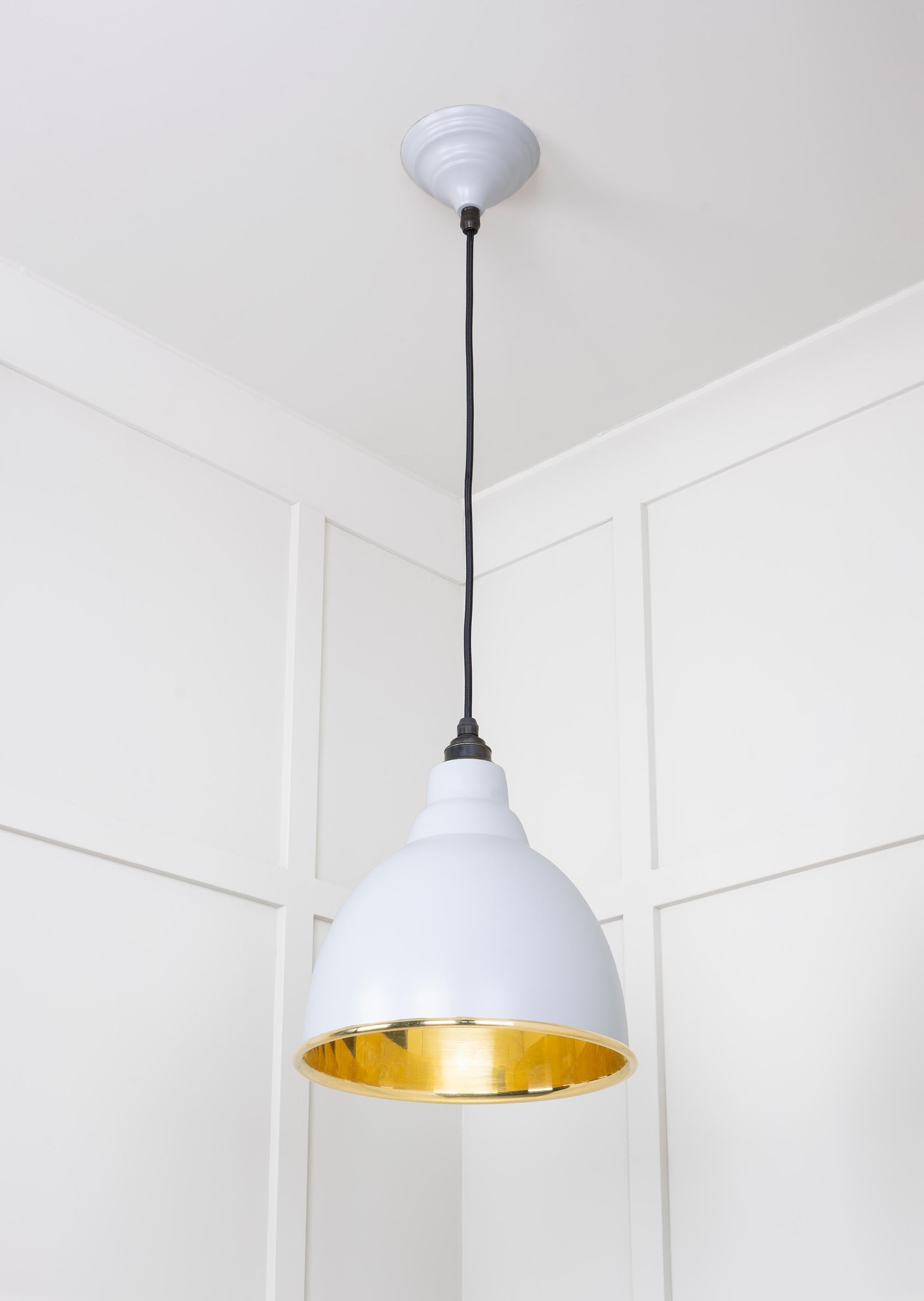 Smooth Brass Brindley Pendant Light Birch, Underside.