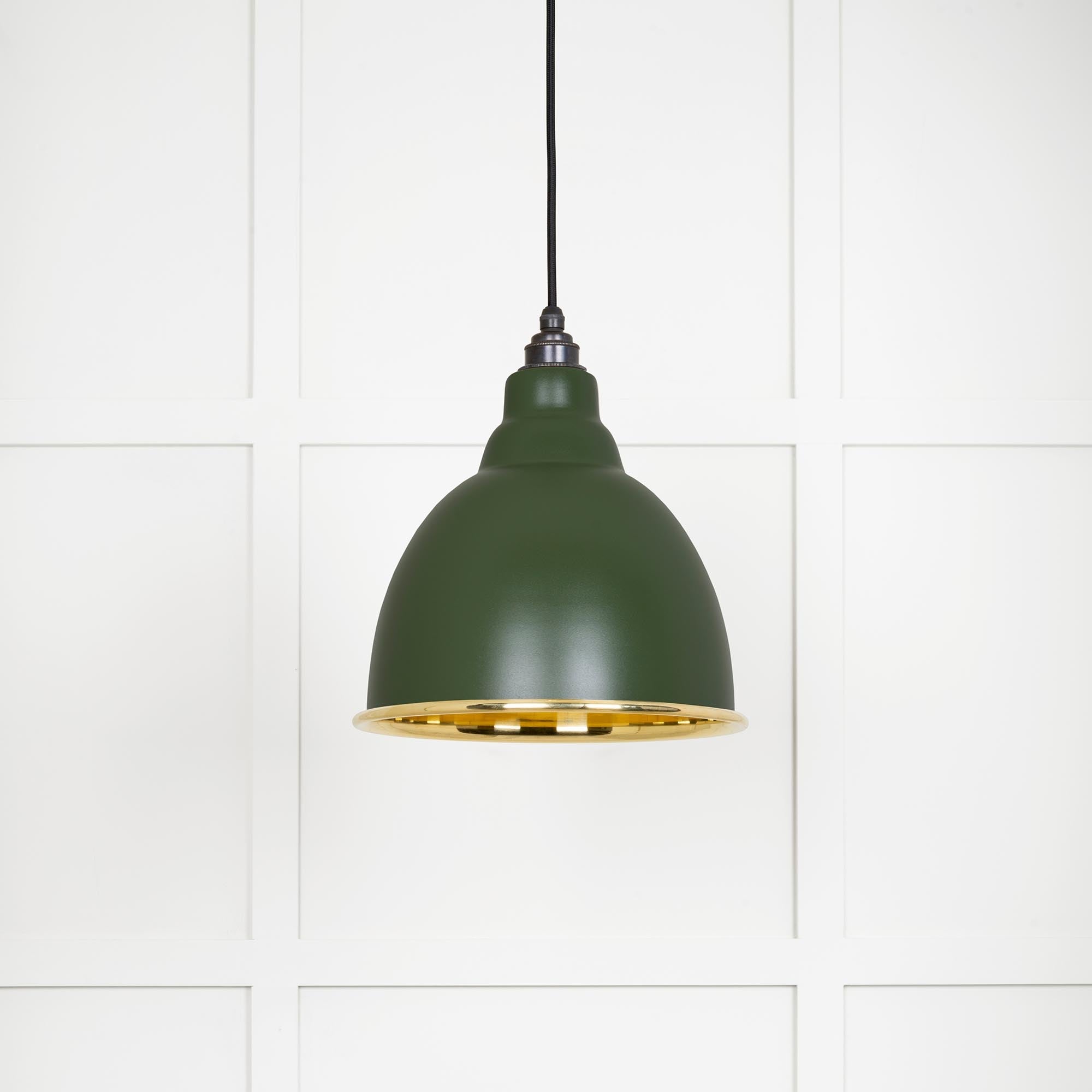 Smooth Brass Brindley Pendant Light Heath, Front Side.