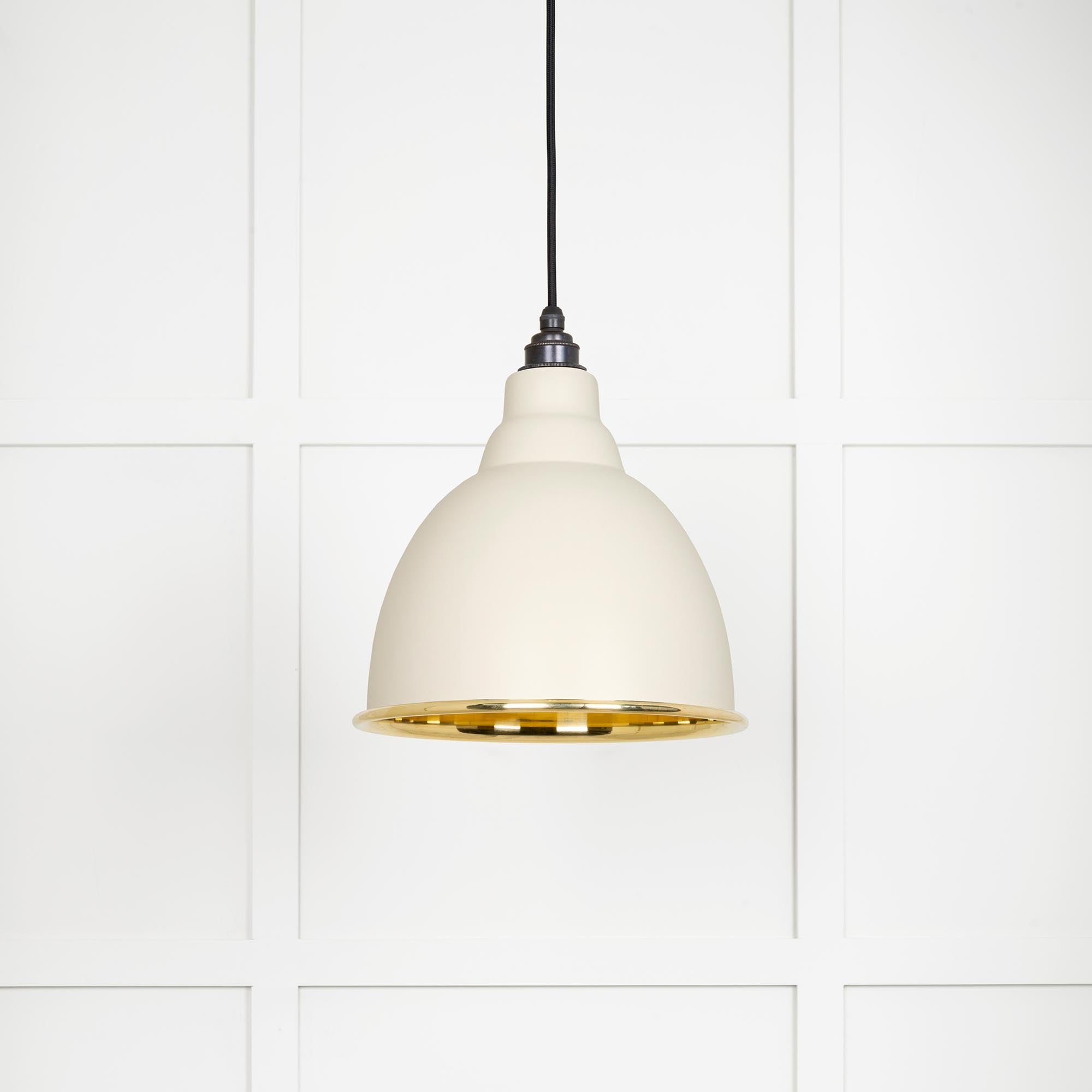 Smooth Brass Brindley Pendant Light Teasel, Front Side.