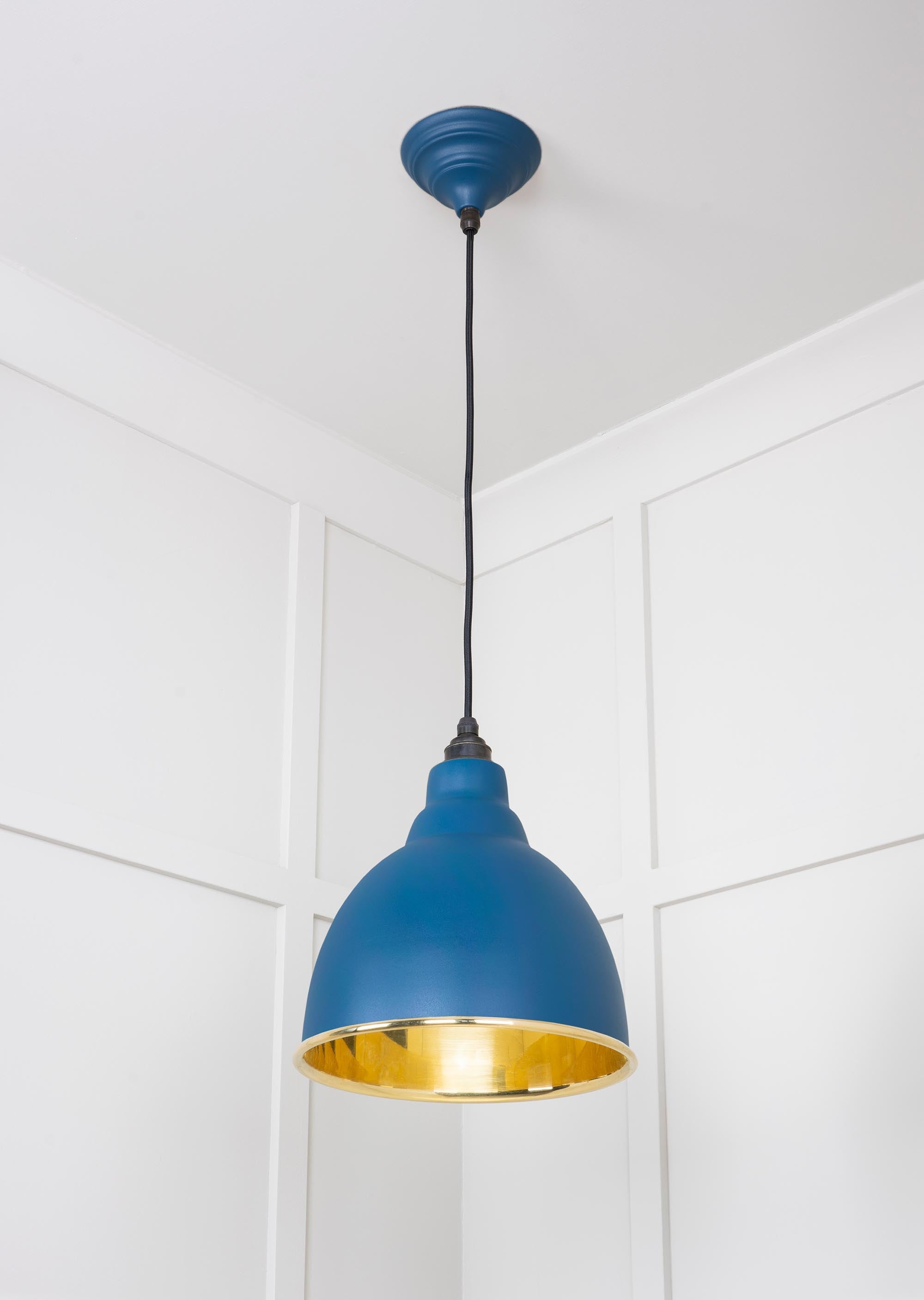 Smooth Brass Brindley Pendant Light Upstream, Underside.