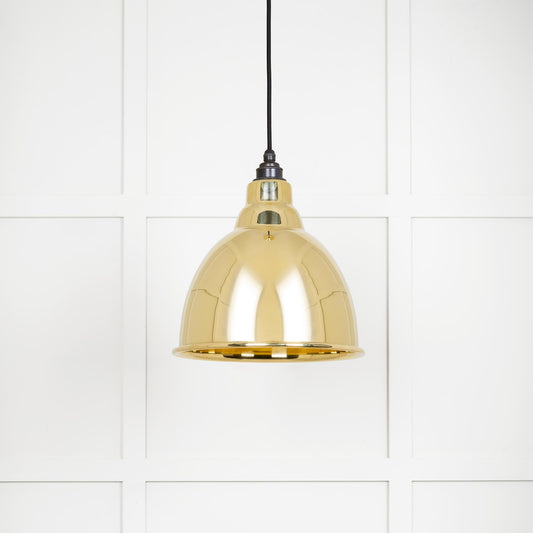 Smooth Brass Brindley Pendant Light , Front Side.