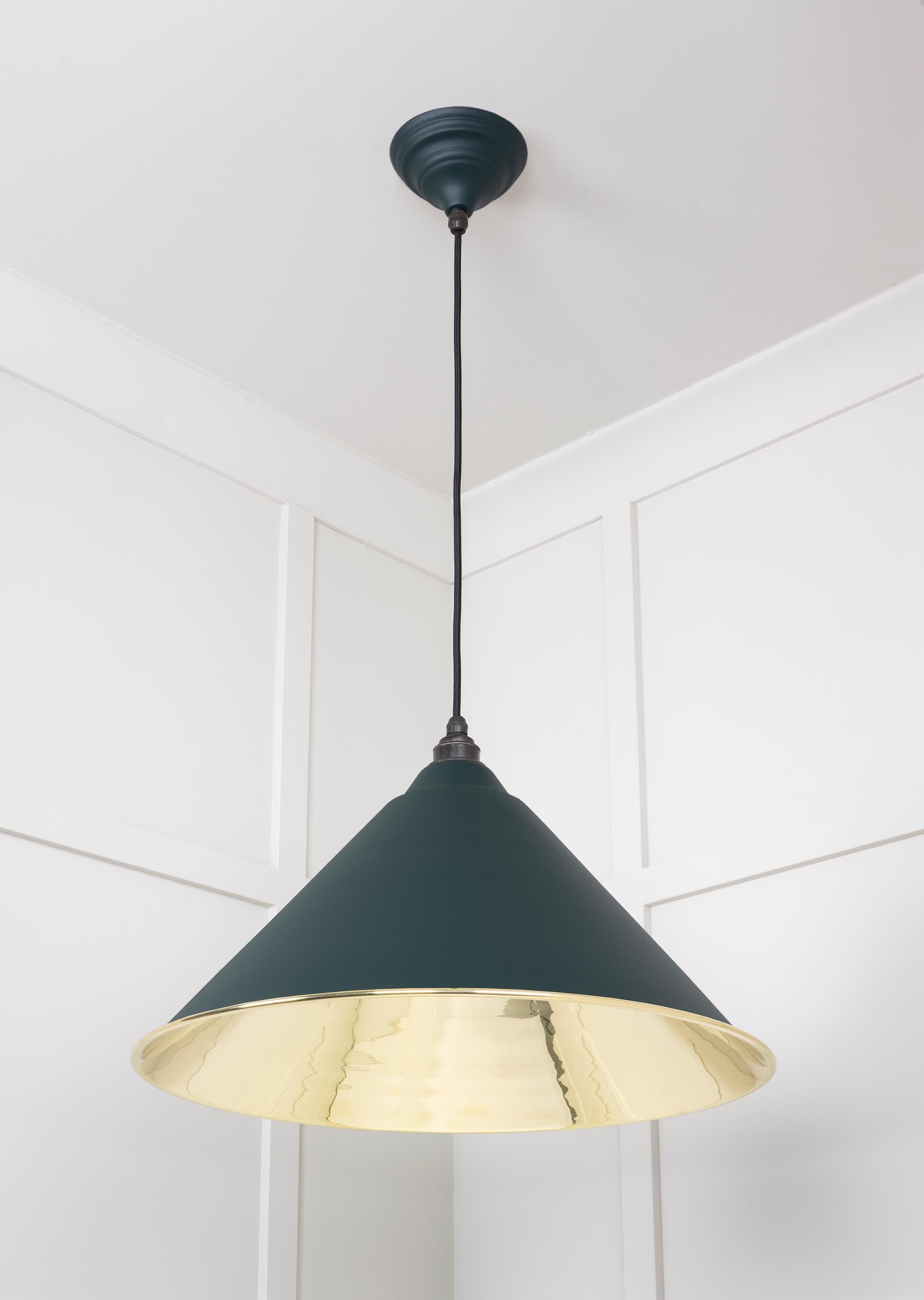 Smooth Brass Hockley Pendant Light Dingle, Underside.