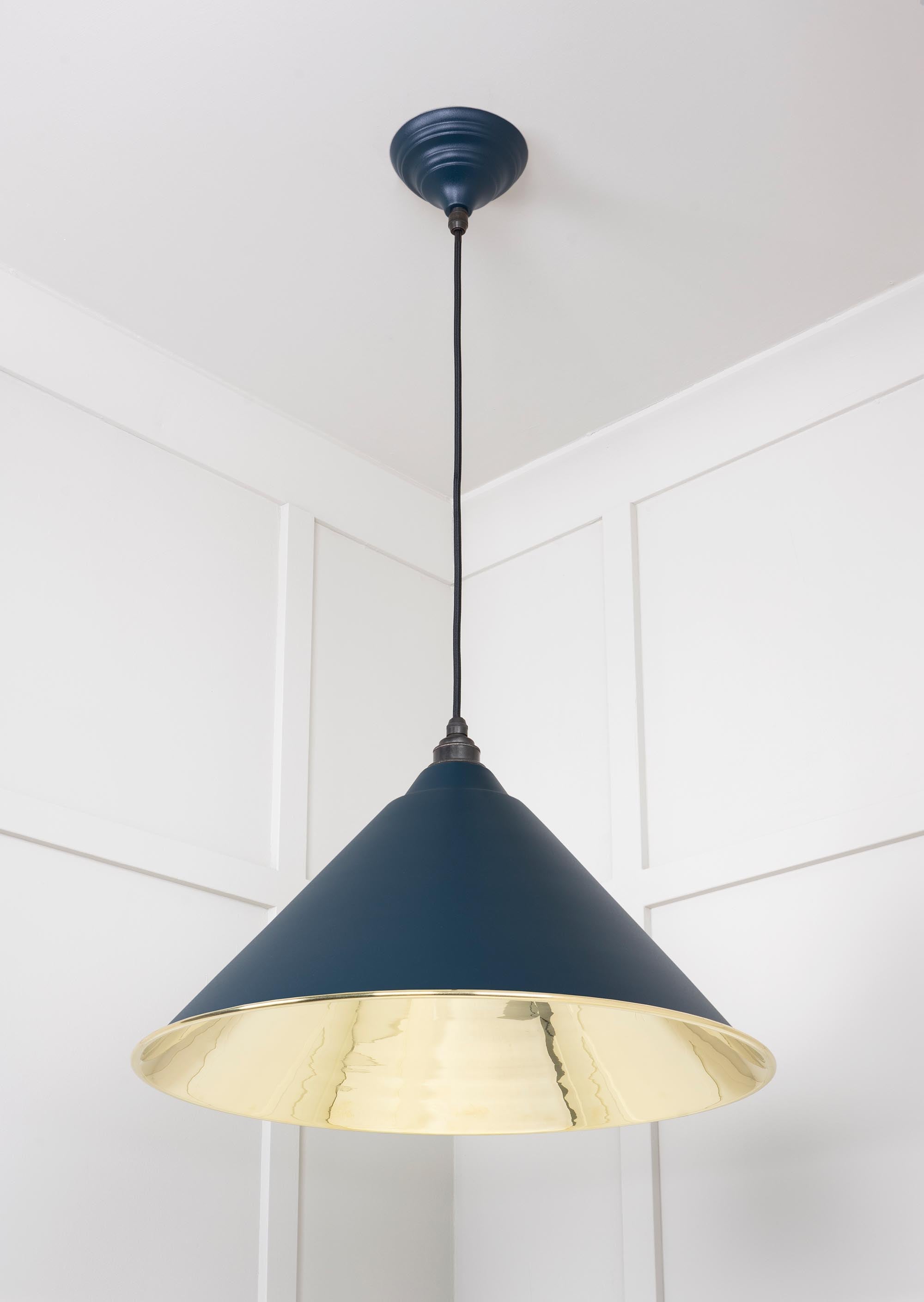 Smooth Brass Hockley Pendant Light Dusk, Underside.