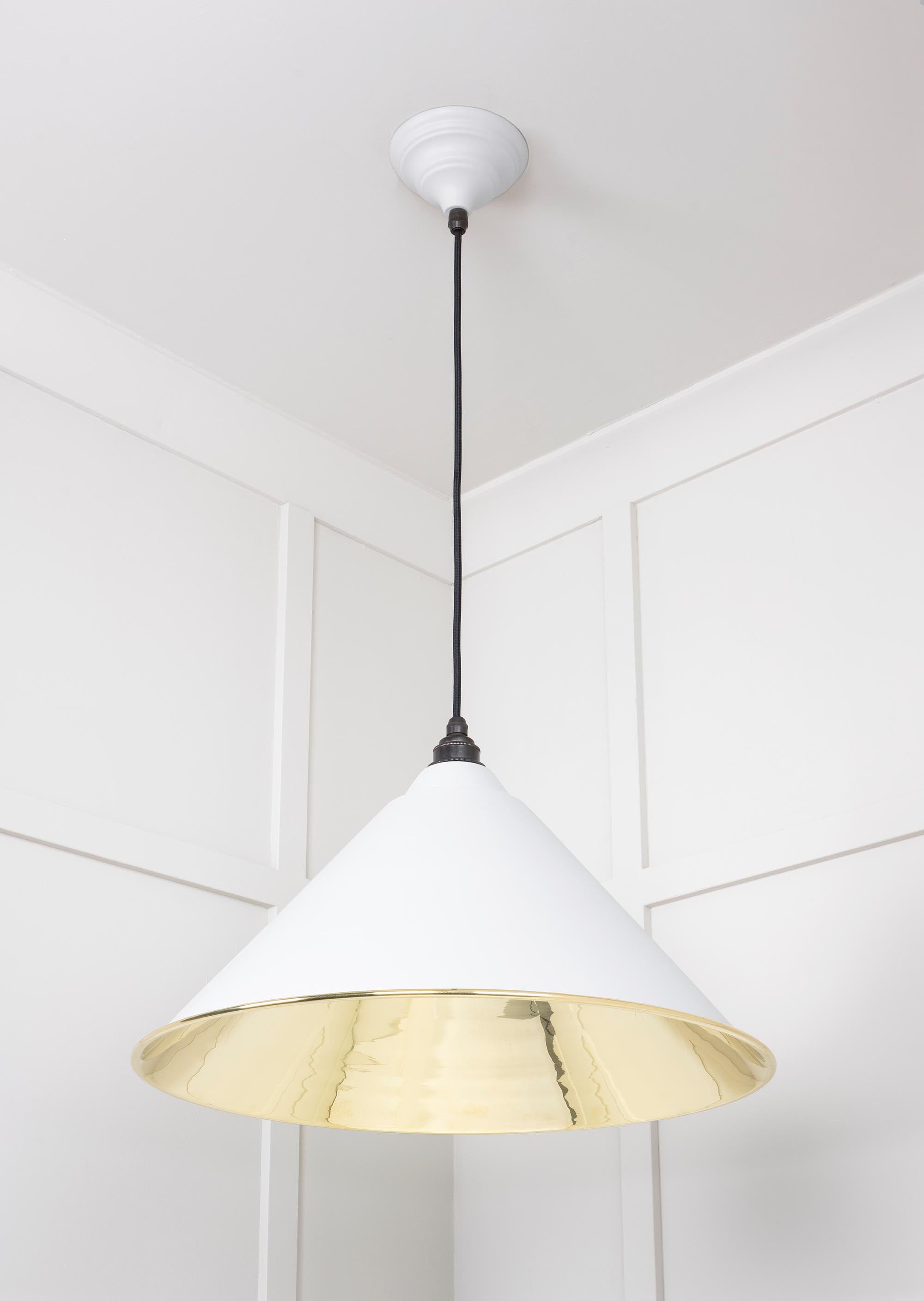 Smooth Brass Hockley Pendant Light Flock, Underside.