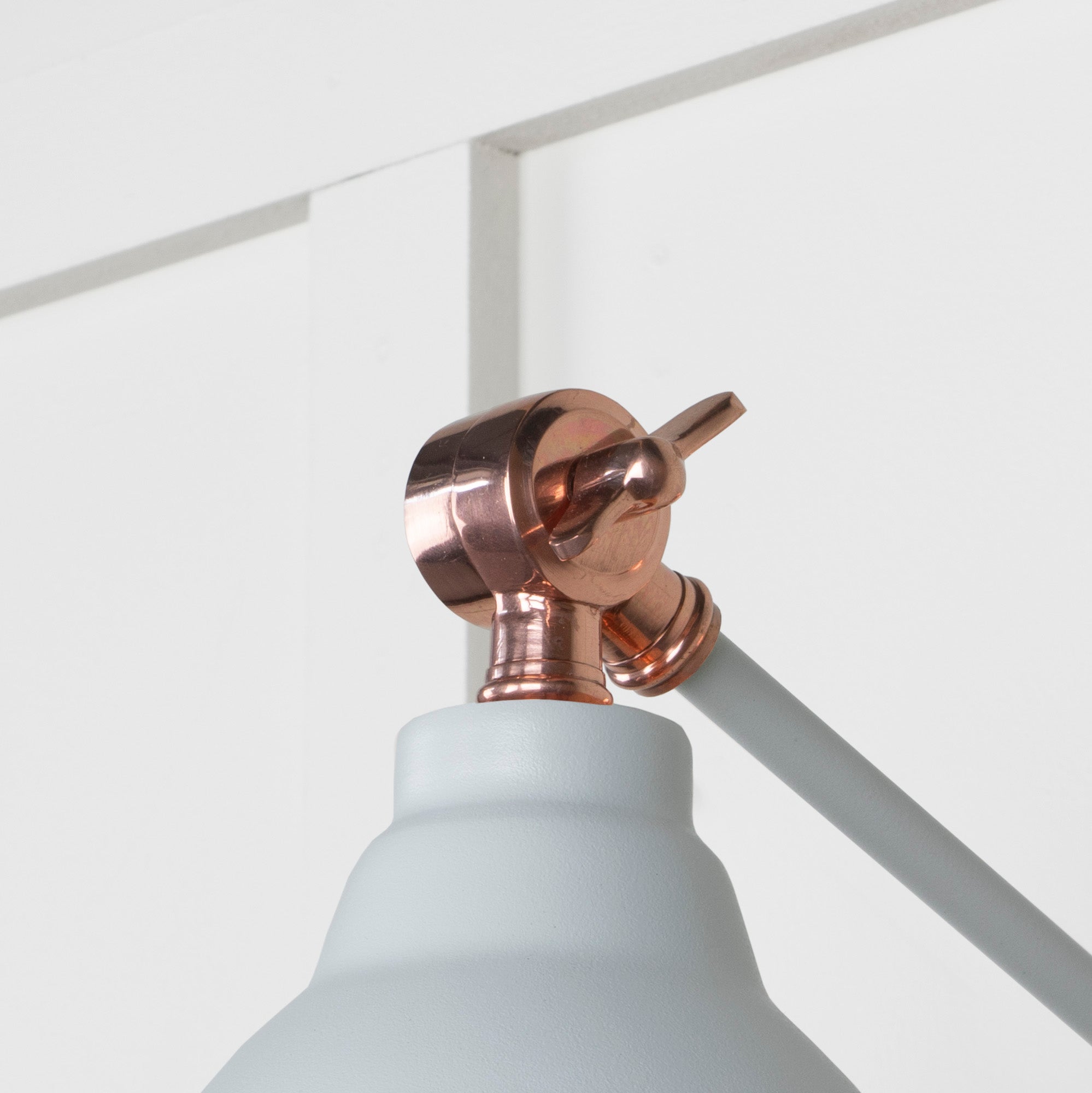 Smooth Copper Brindley Wall Light Birch, Detailed close up view of pendant.