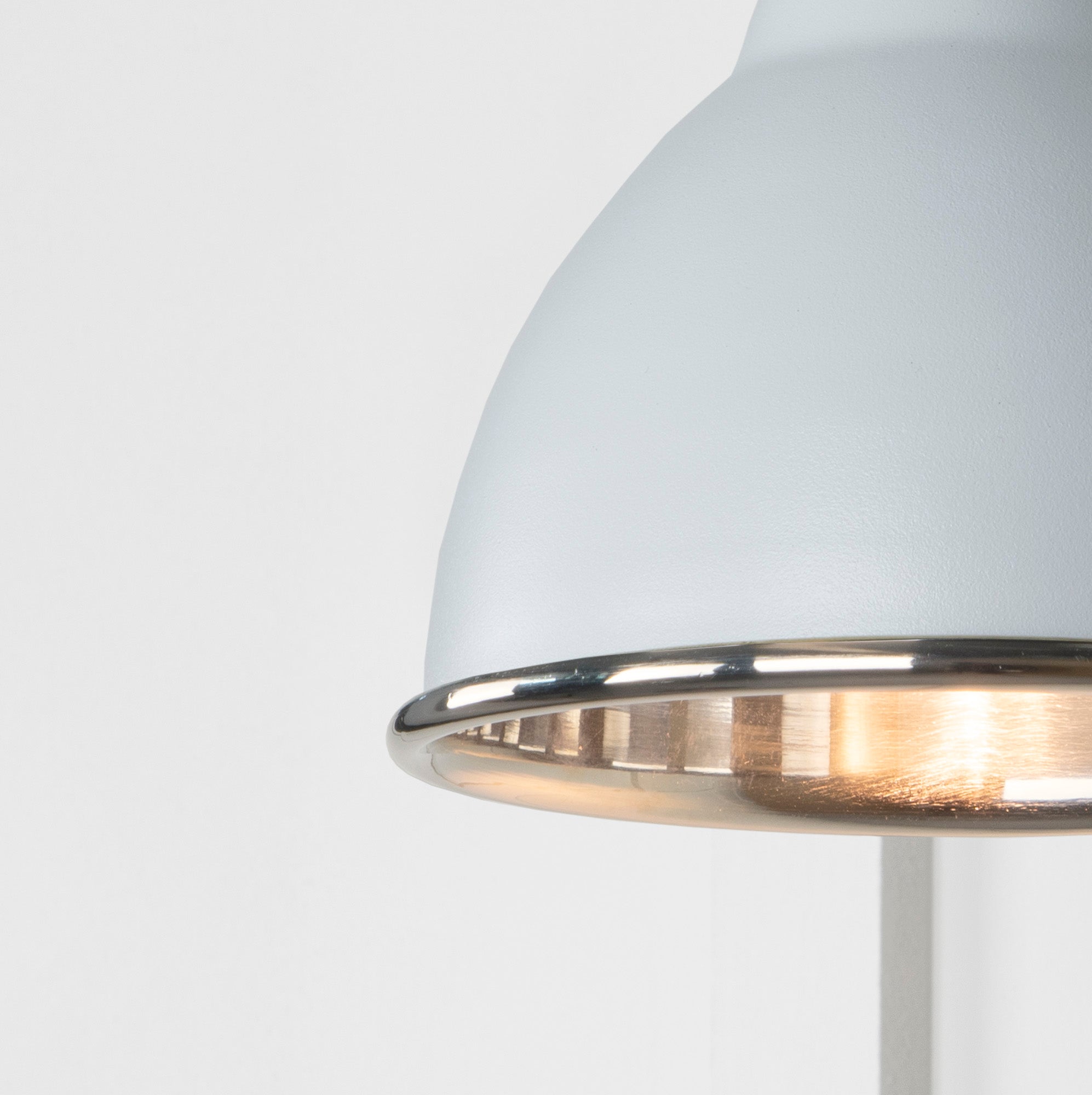 Smooth Nickel Brindley Wall Light Birch, Underside.