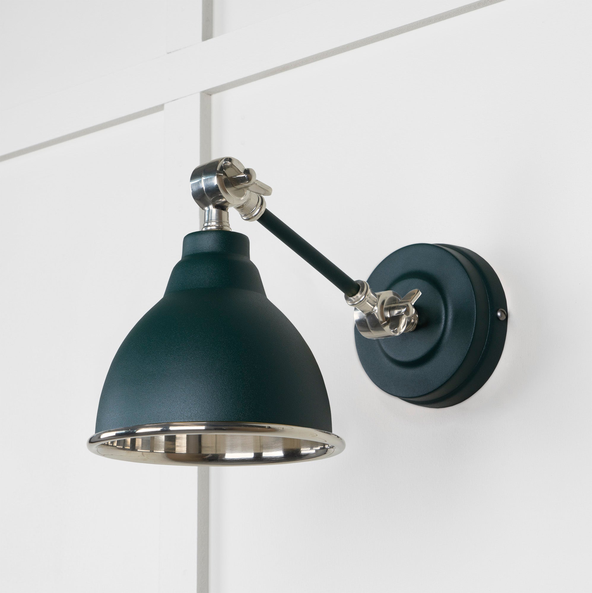 Smooth Nickel Brindley Wall Light Dingle, Front Side.