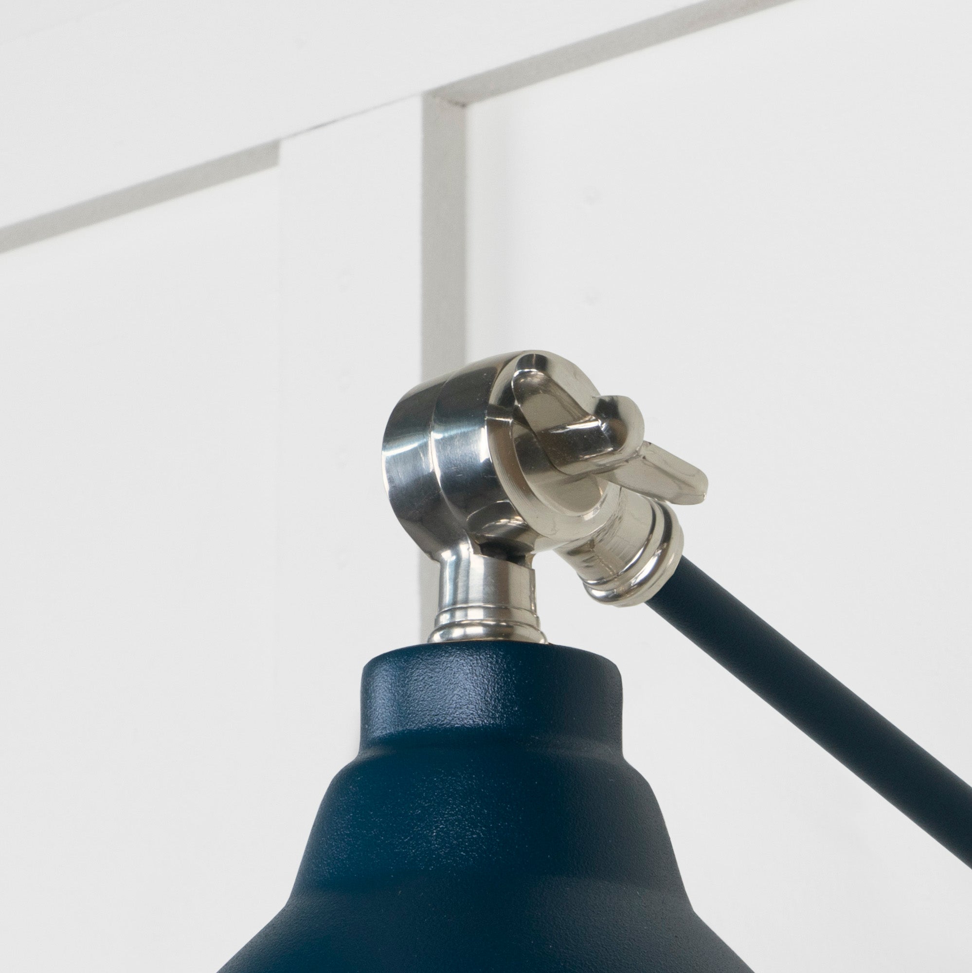 Smooth Nickel Brindley Wall Light Dusk, Detailed close up view of pendant.