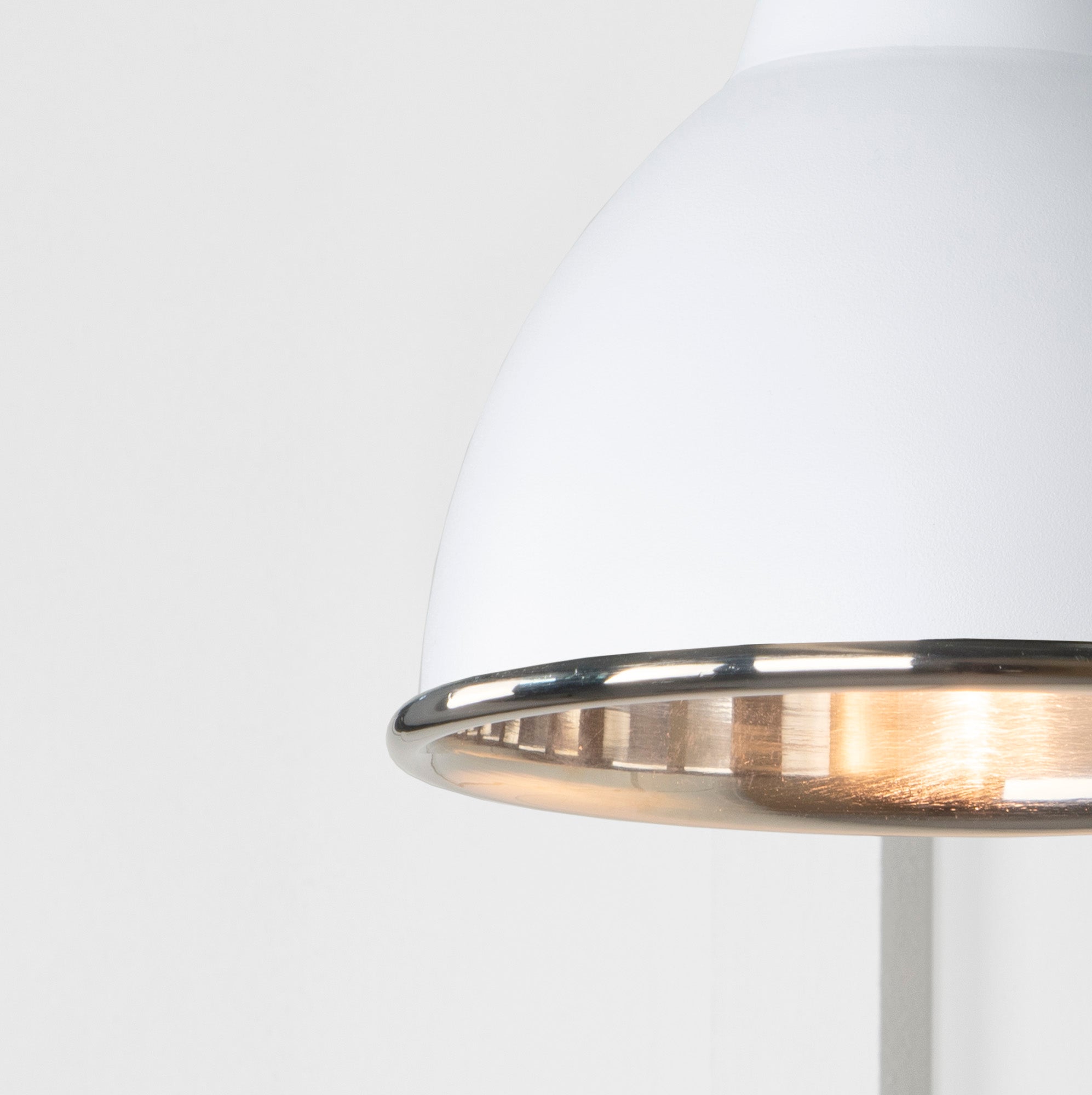 Smooth Nickel Brindley Wall Light Flock, Underside.
