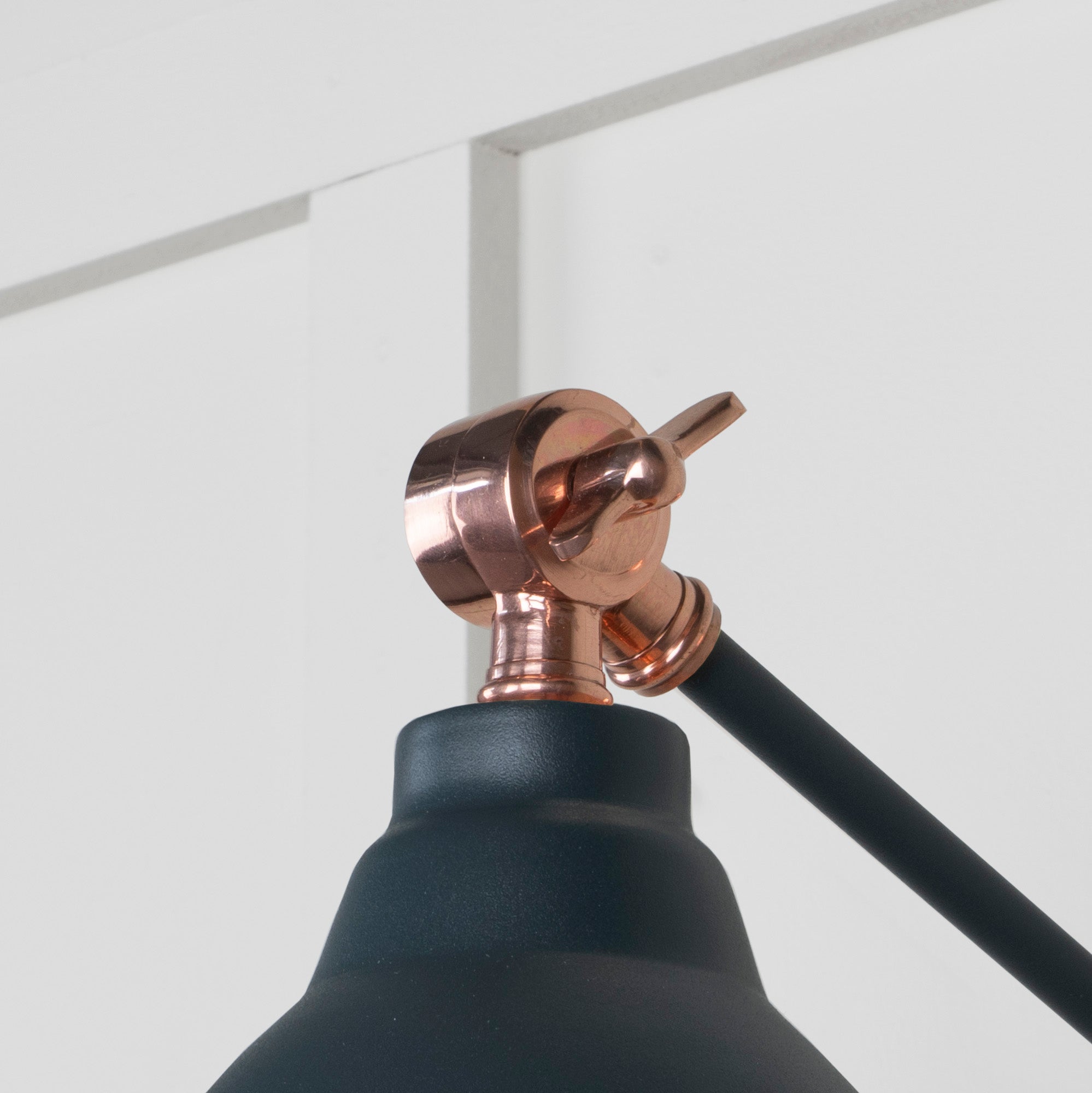 Hammered Copper Brindley Wall Light Soot, Detailed close up view of pendant.