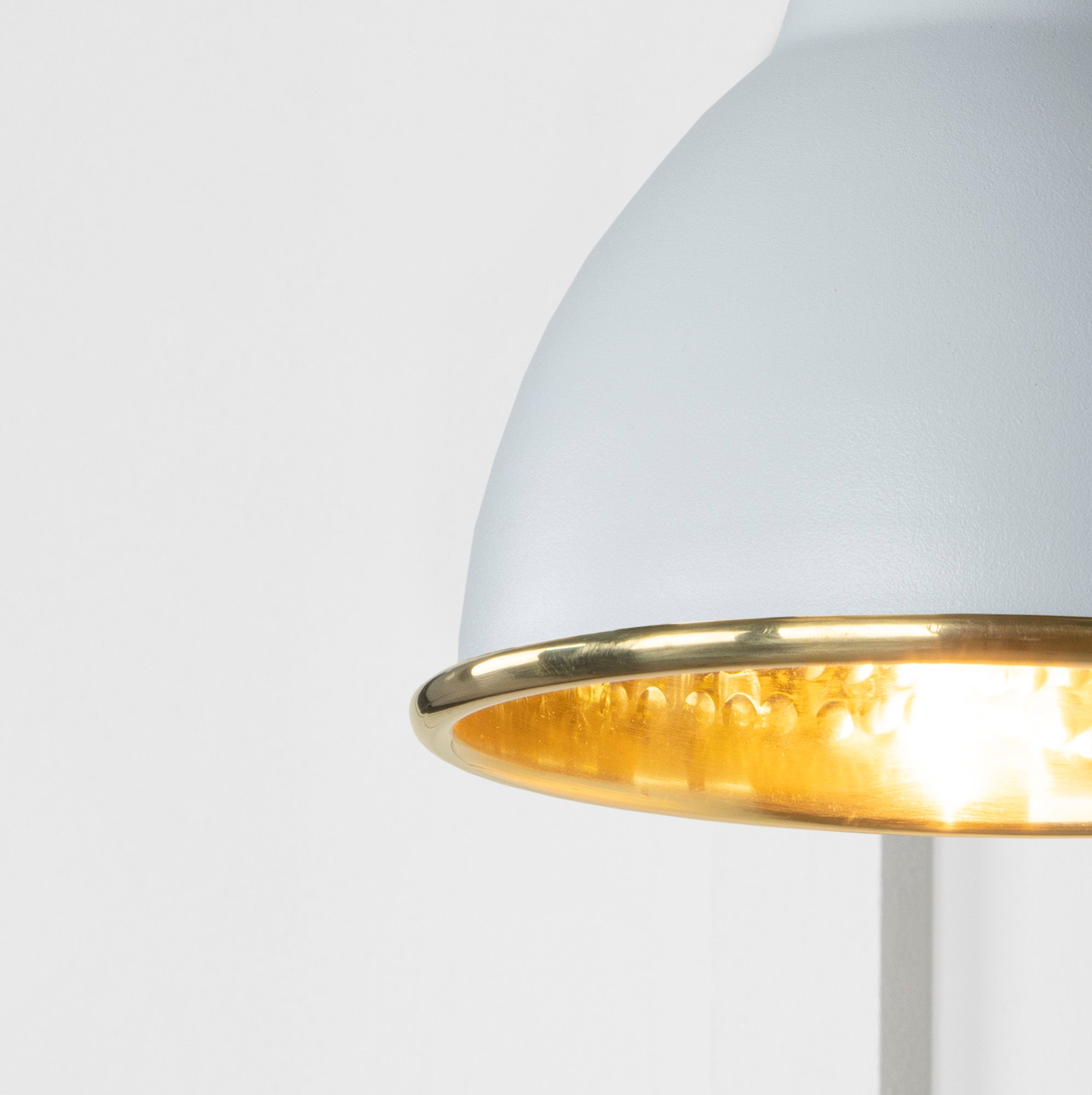 Hammered Brass Brindley Wall Light Birch, Underside.
