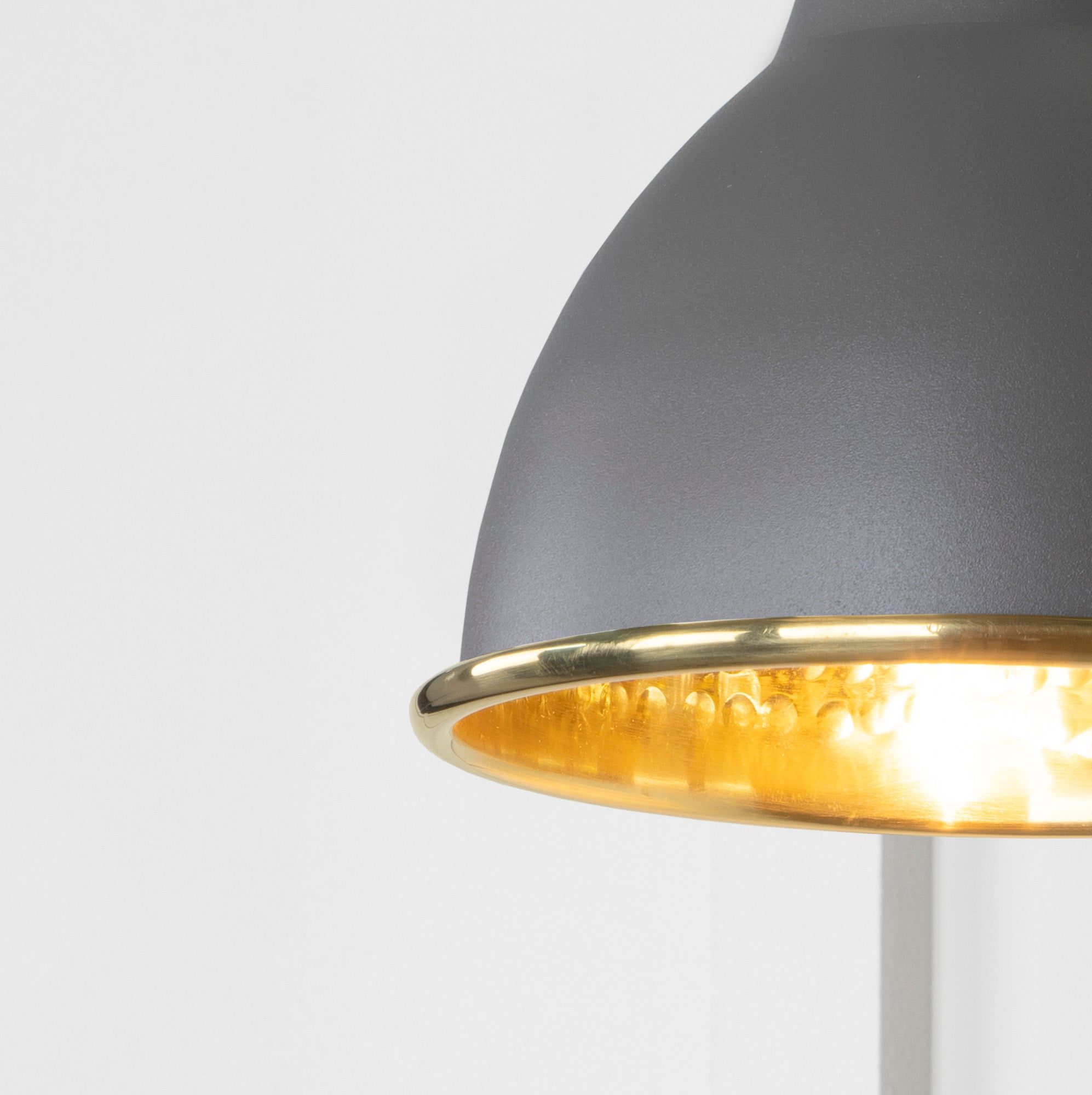 Hammered Brass Brindley Wall Light Bluff, Underside.