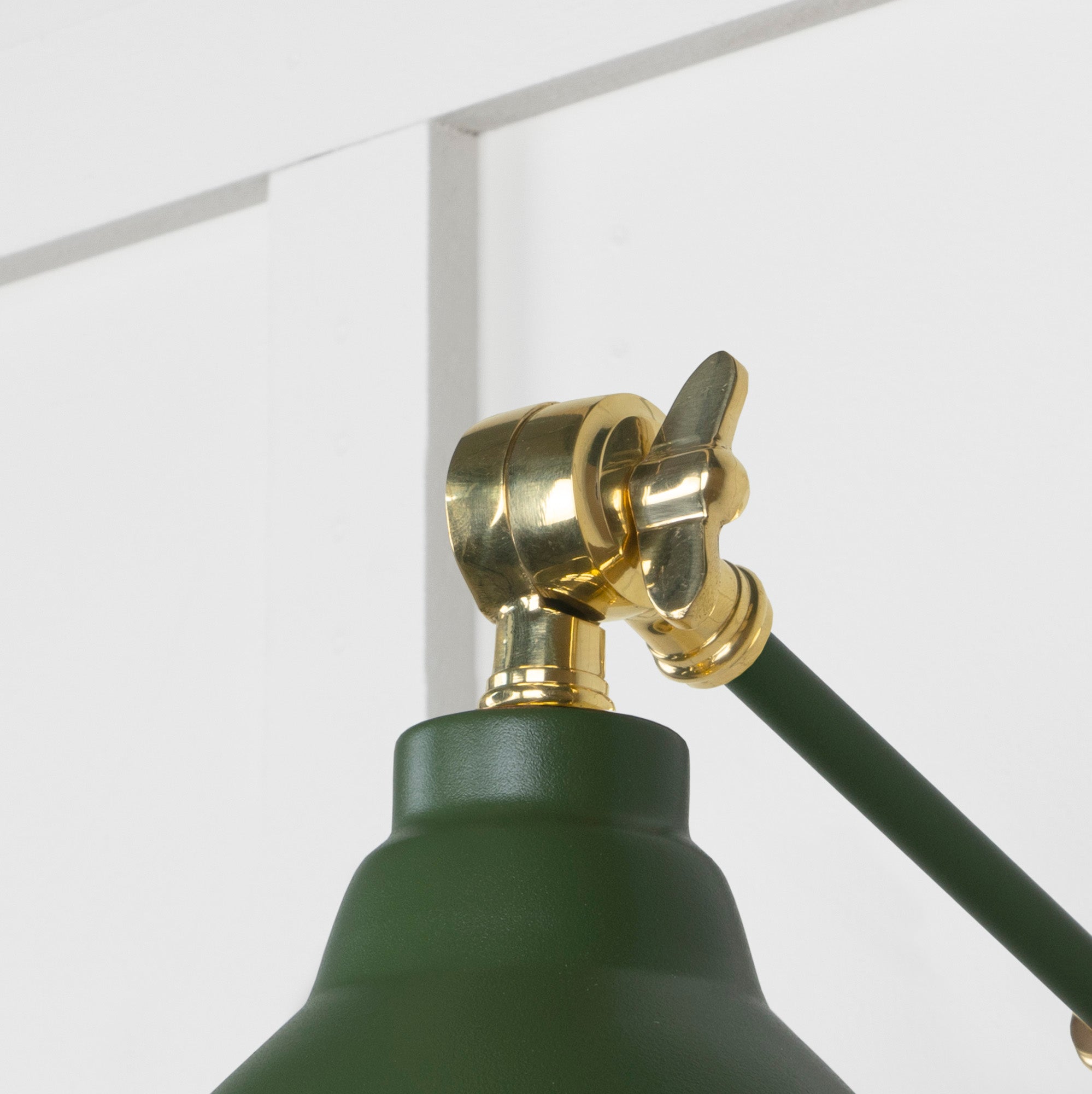 Hammered Brass Brindley Wall Light Heath, Detailed close up view of pendant.