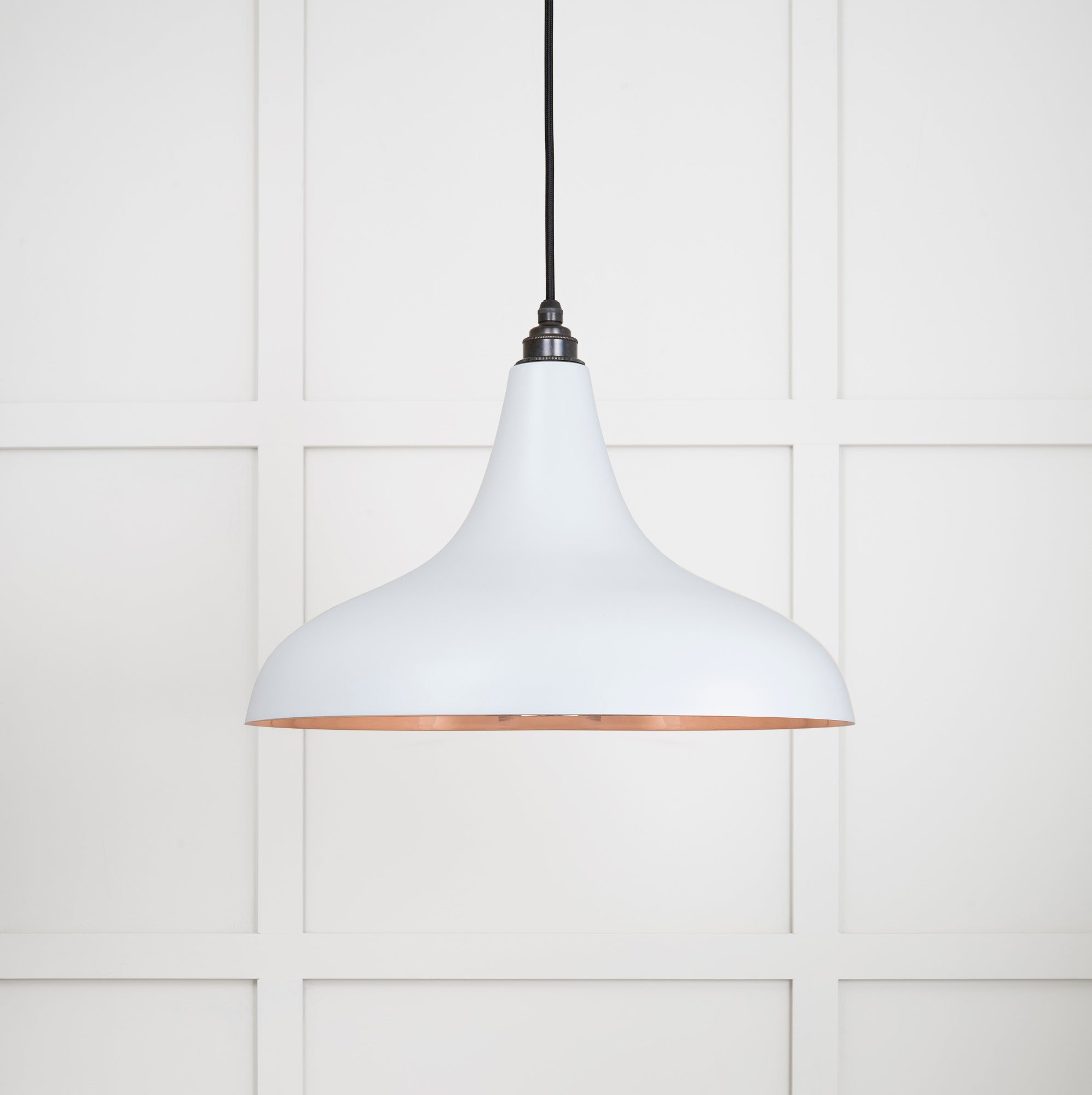 Smooth Copper Frankley Pendant Light Birch, Front Side.