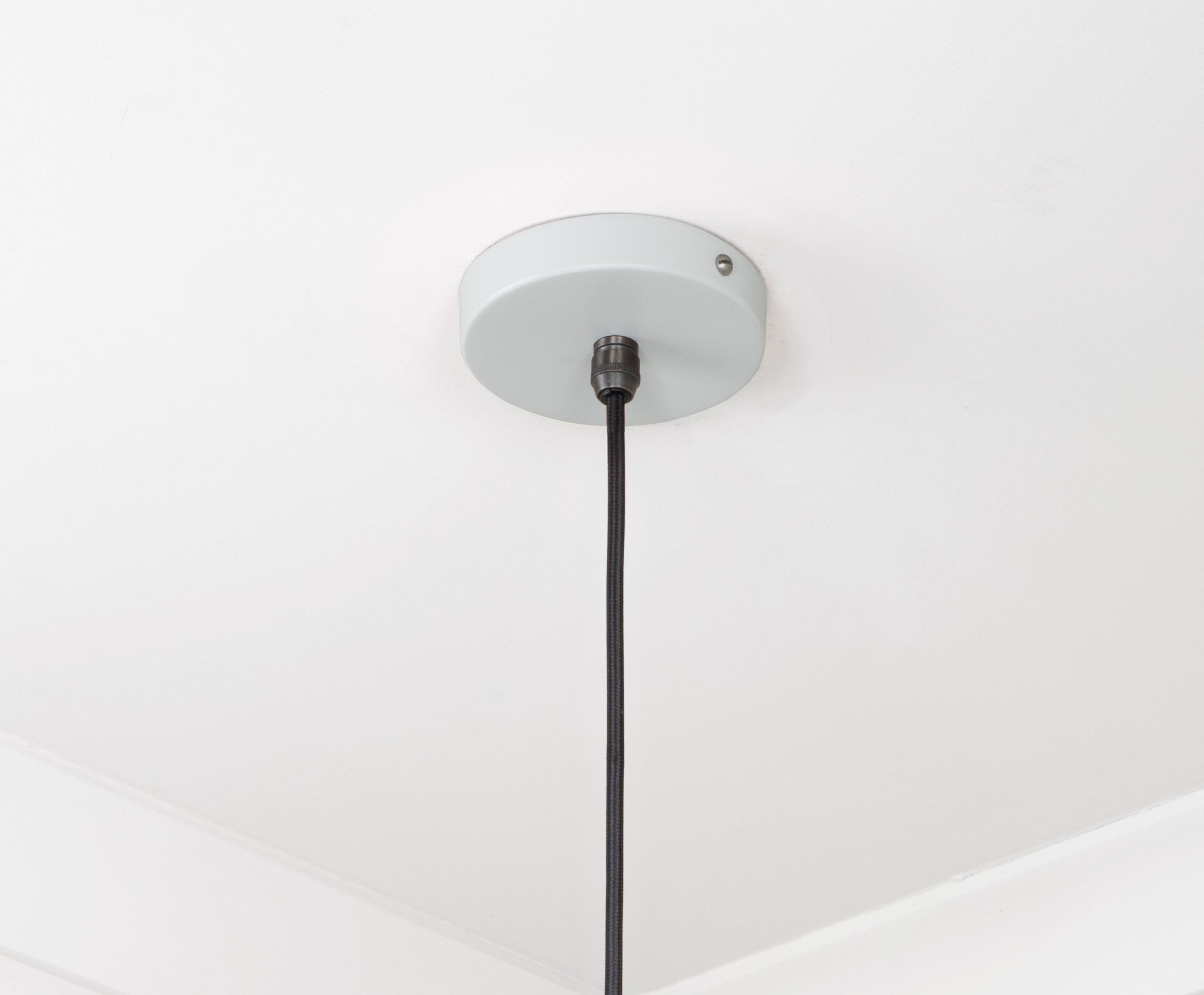 Smooth Copper Frankley Pendant Light Birch, close up view of fitting and cable.