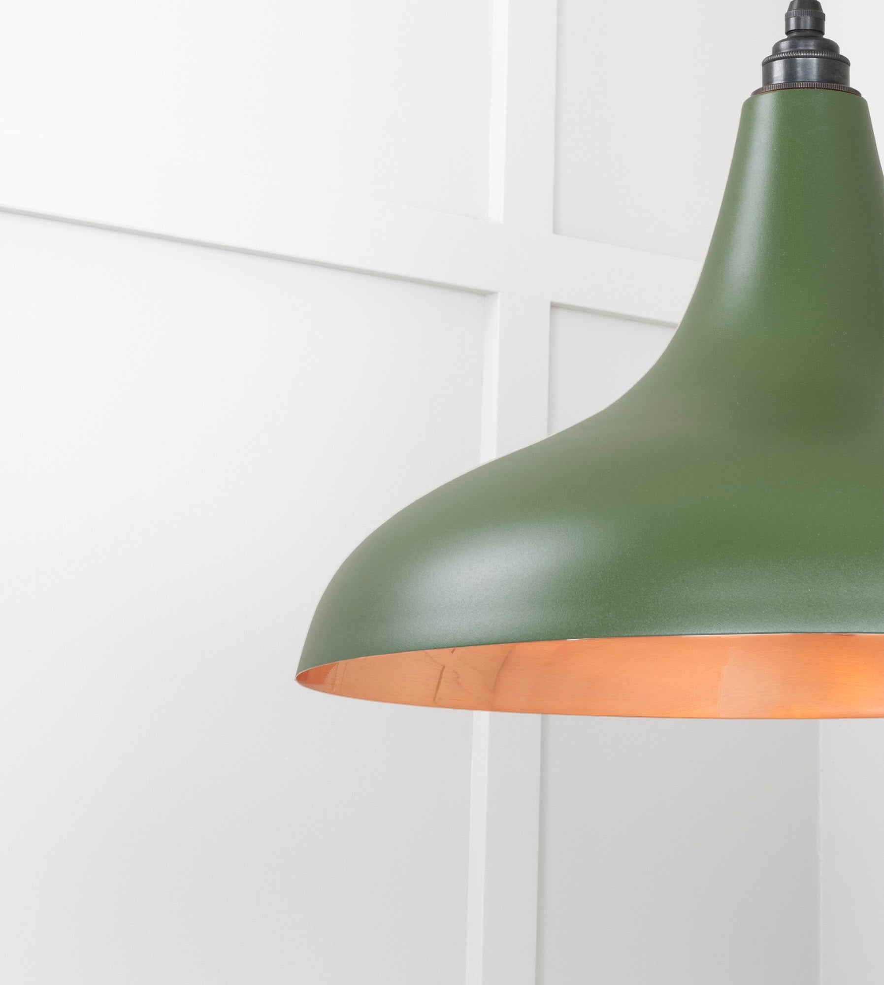 Smooth Copper Frankley Pendant Light Heath, Detailed close up view of pendant.
