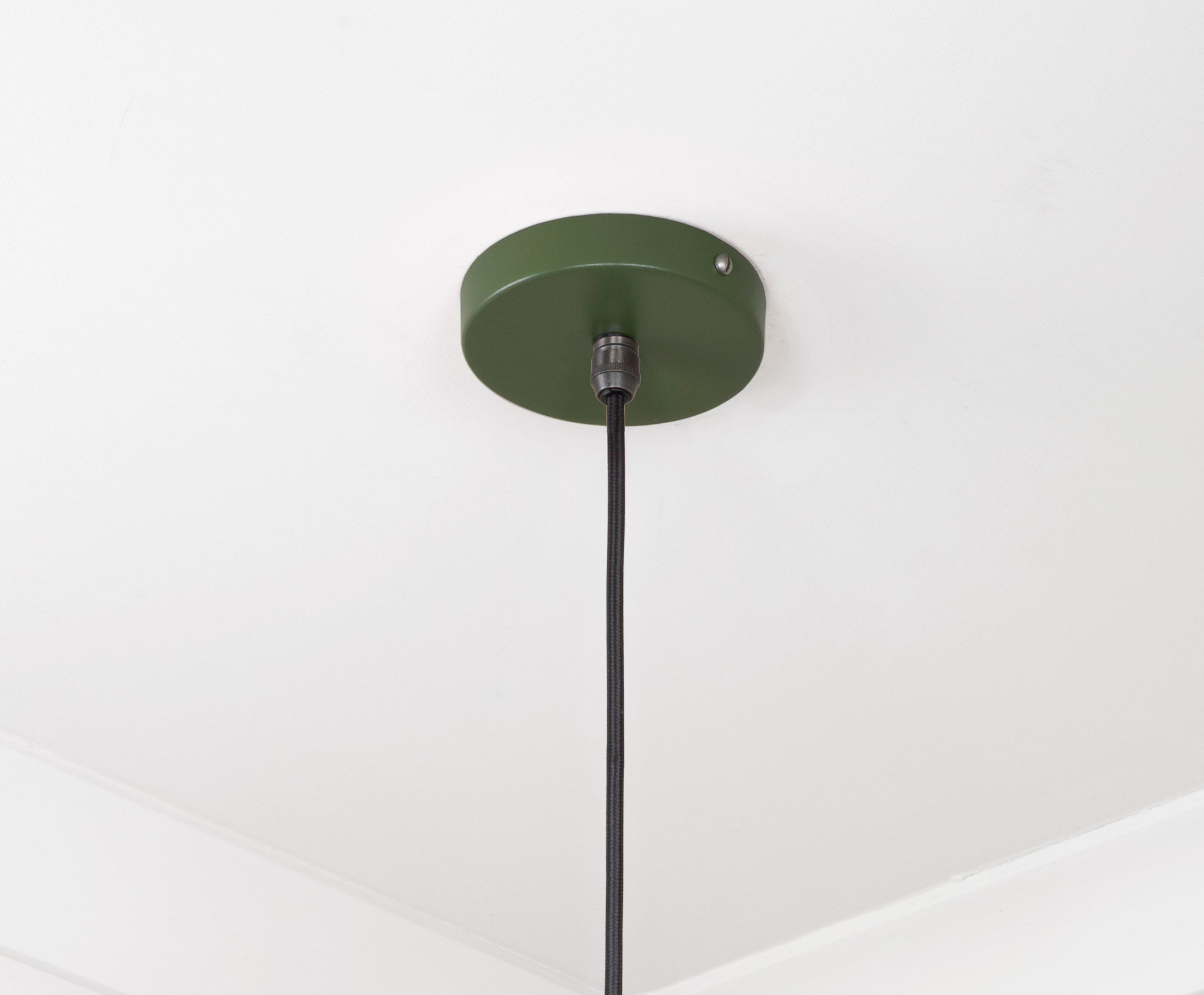 Smooth Copper Frankley Pendant Light Heath, close up view of fitting and cable.