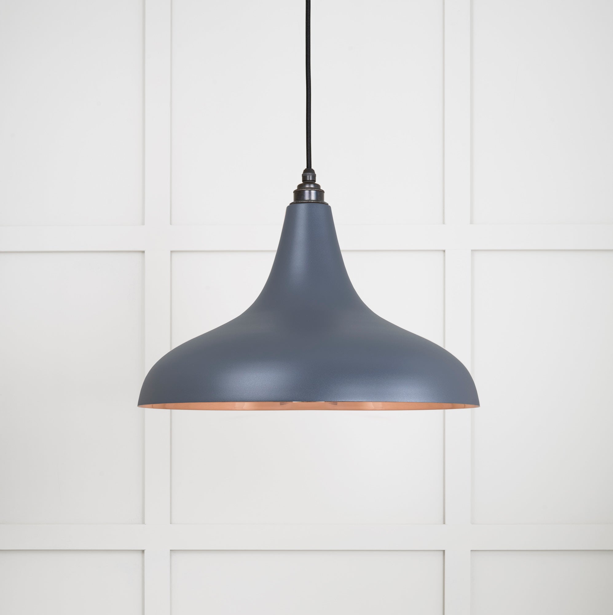 Smooth Copper Frankley Pendant Light Slate, Front Side.