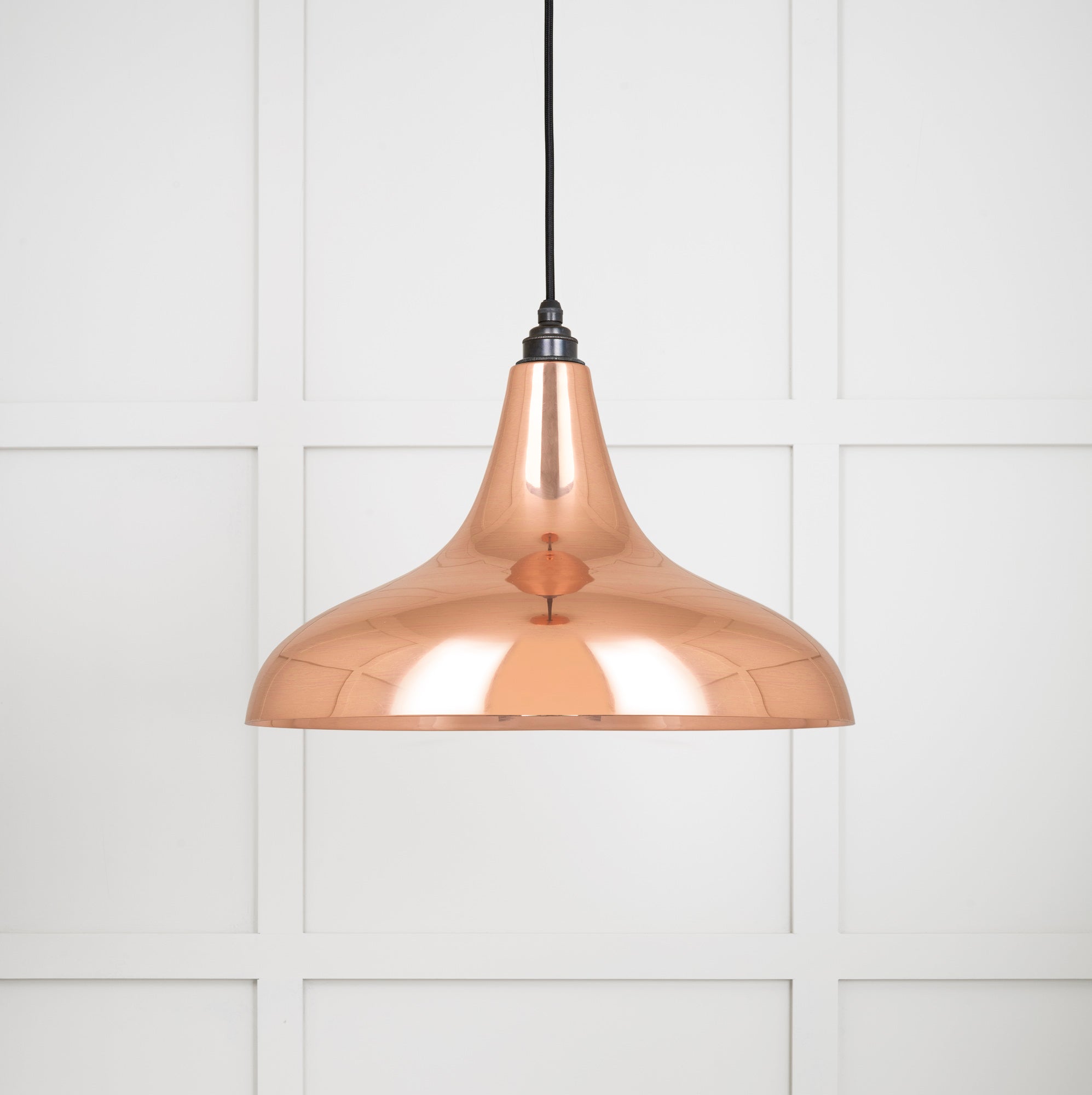 Smooth Copper Frankley Pendant Light , Front Side.
