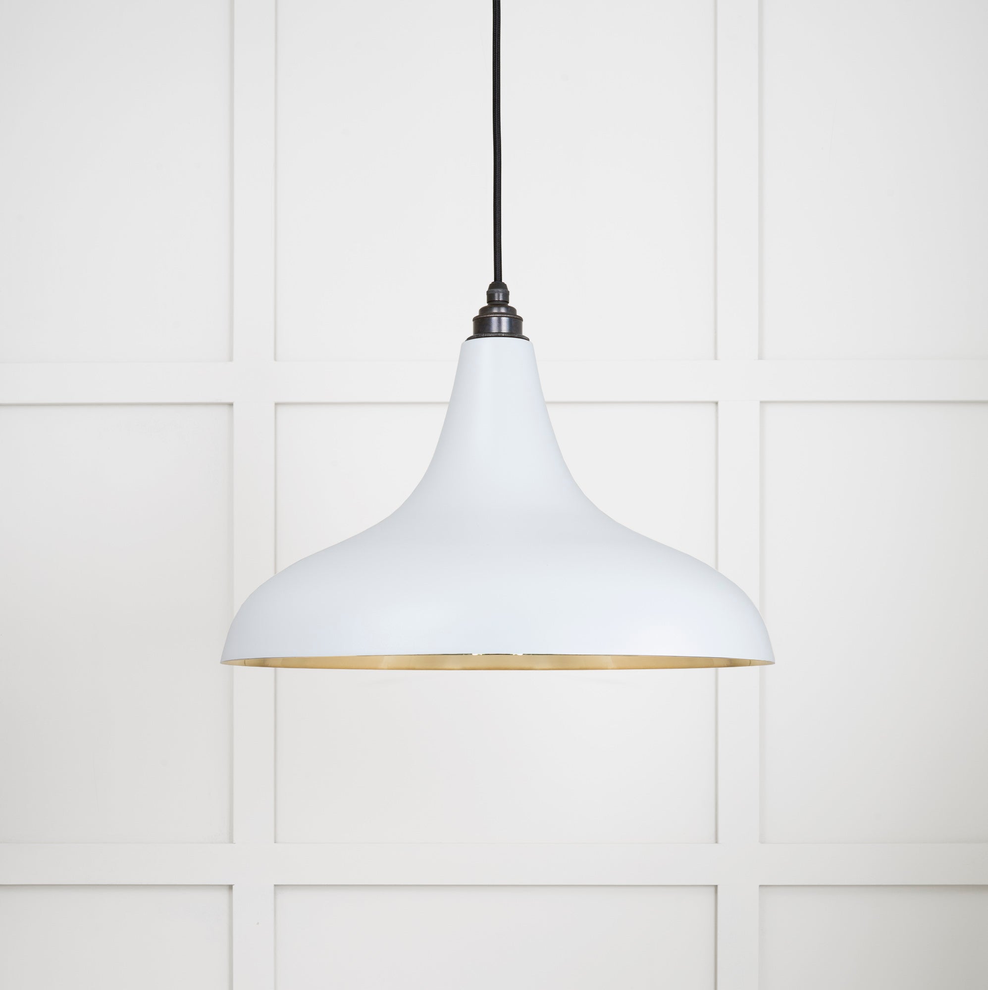 Smooth Brass Frankley Pendant Light Birch, Front Side.