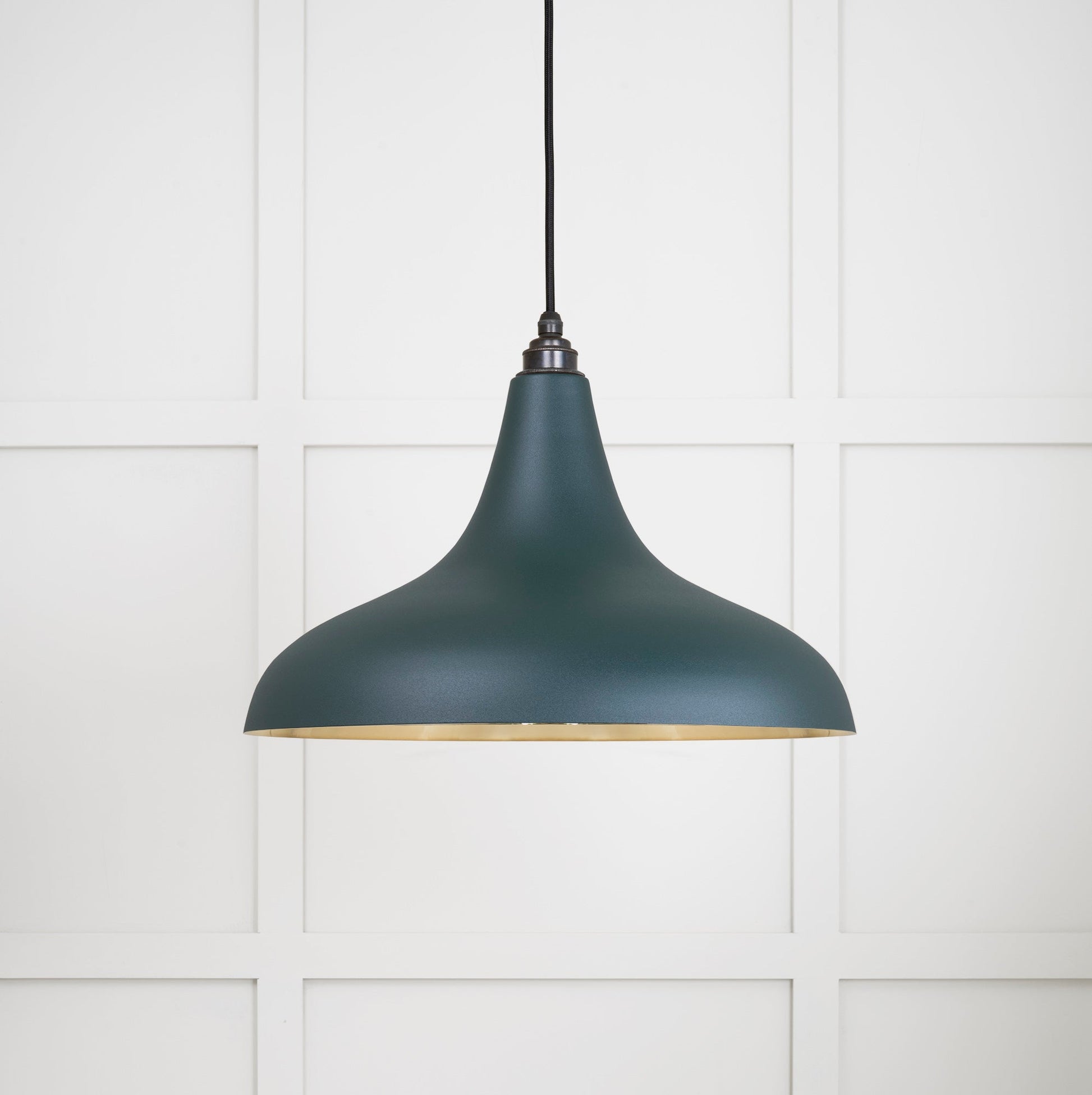 Smooth Brass Frankley Pendant Light Dingle, Front Side.
