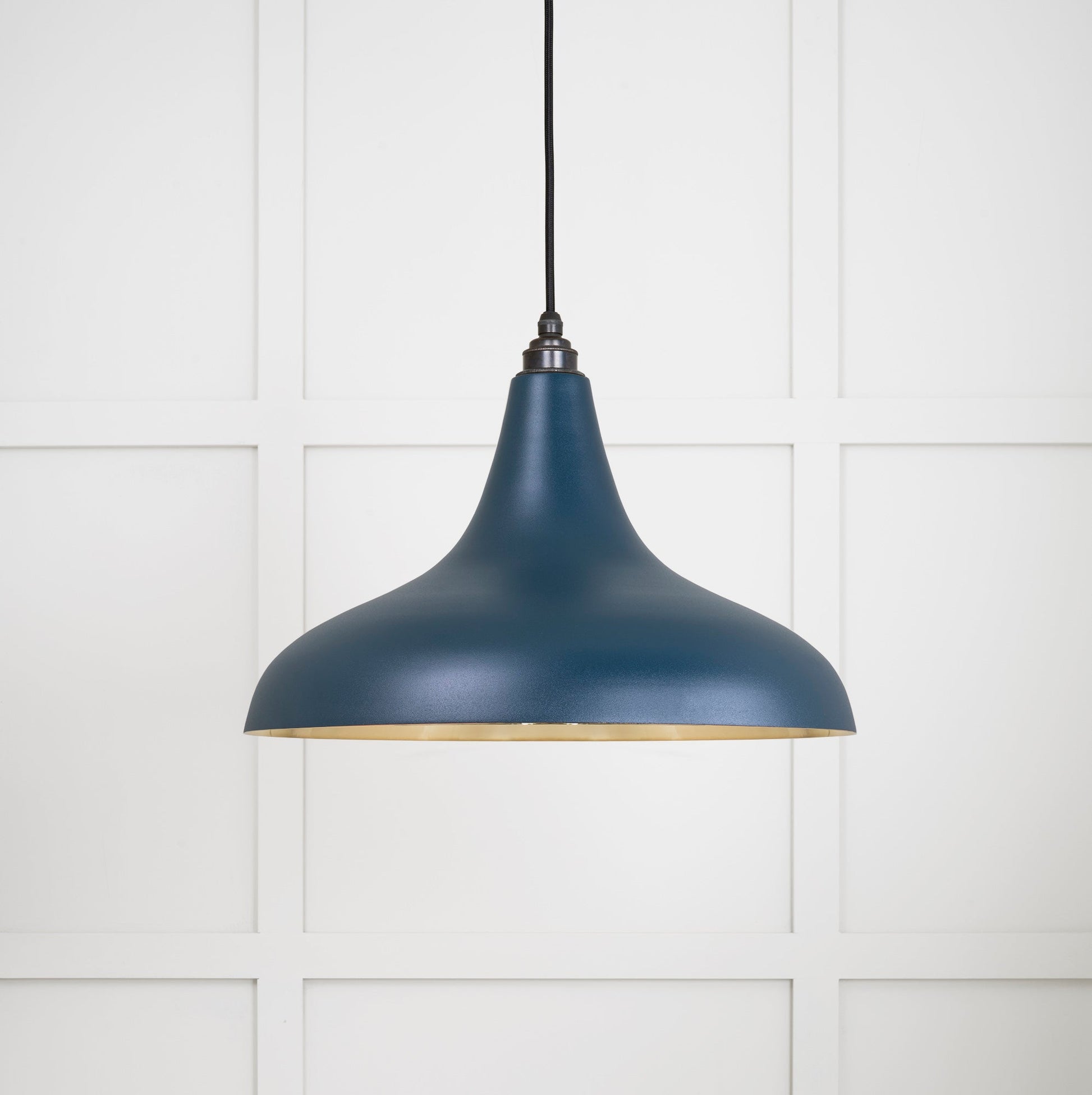 Smooth Brass Frankley Pendant Light Dusk, Front Side.
