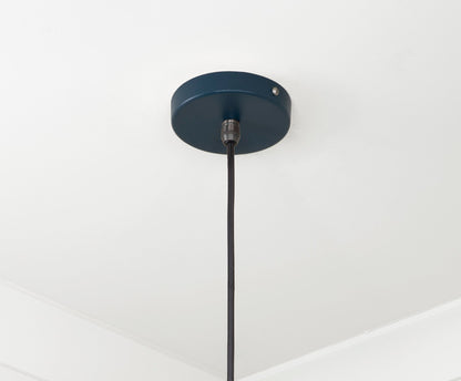Smooth Brass Frankley Pendant Light Dusk, close up view of fitting and cable.