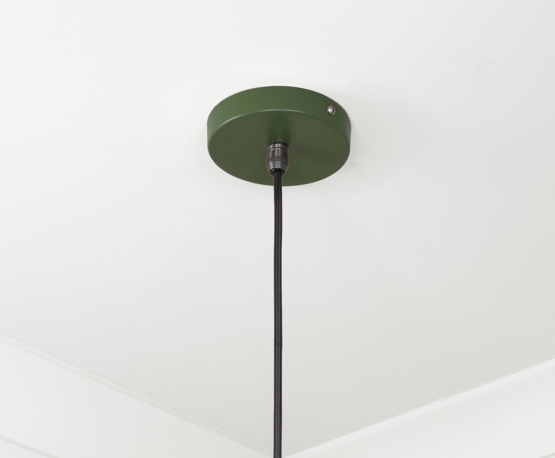 Smooth Brass Frankley Pendant Light Heath, close up view of fitting and cable.