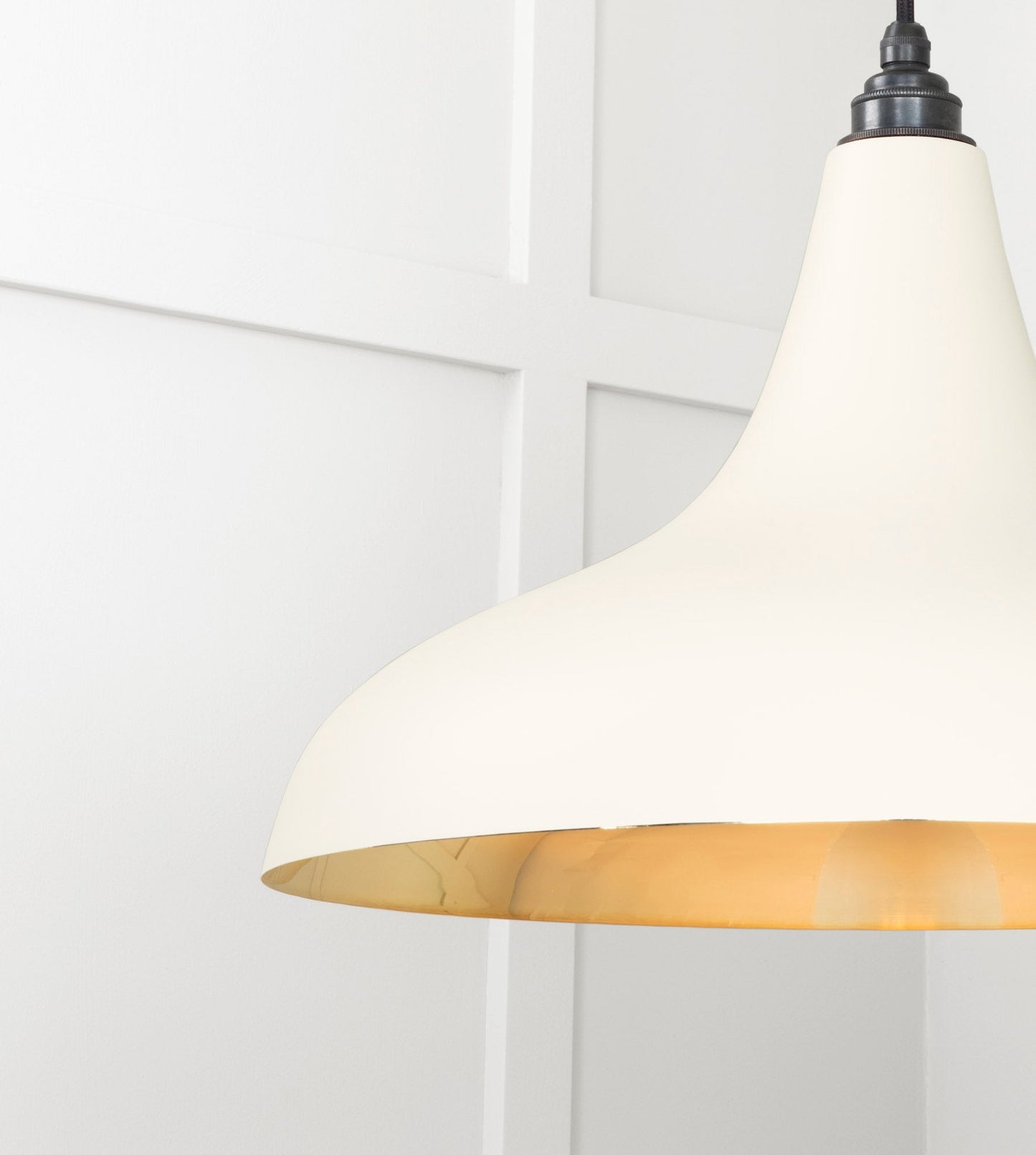 Smooth Brass Frankley Pendant Light Teasel, Detailed close up view of pendant.