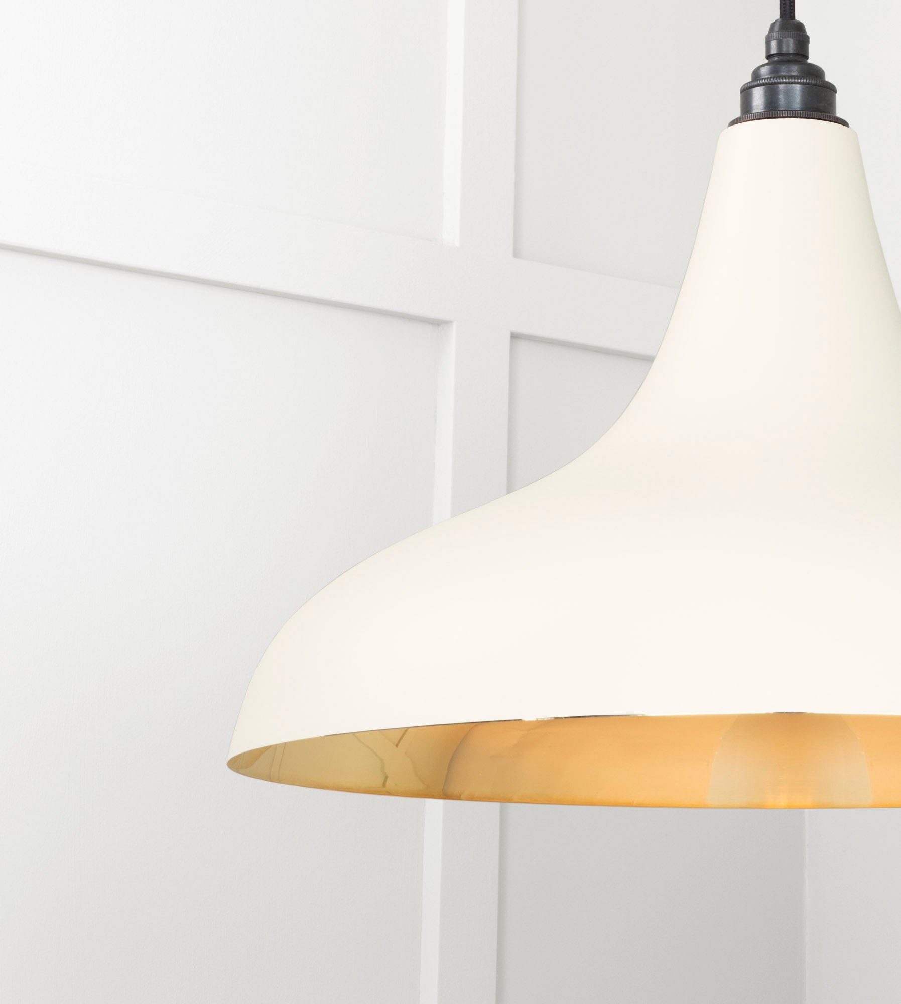 Smooth Brass Frankley Pendant Light Teasel, Detailed close up view of pendant.