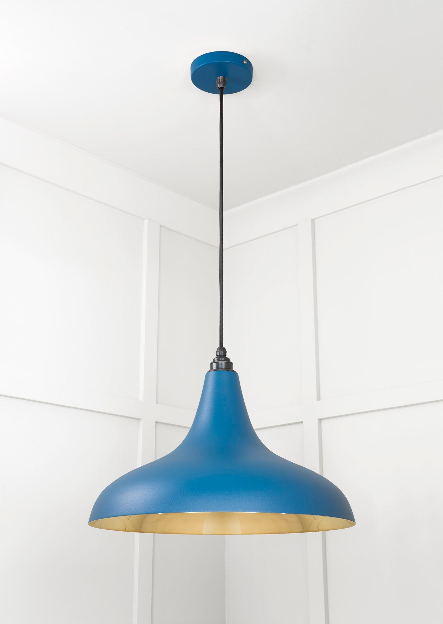 Smooth Brass Frankley Pendant Light Upstream, Underside.