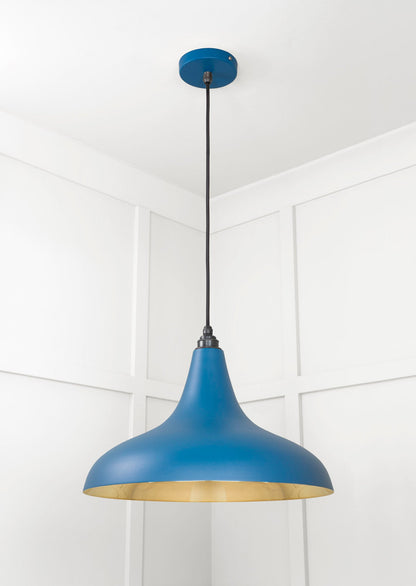 Smooth Brass Frankley Pendant Light Upstream, Underside.