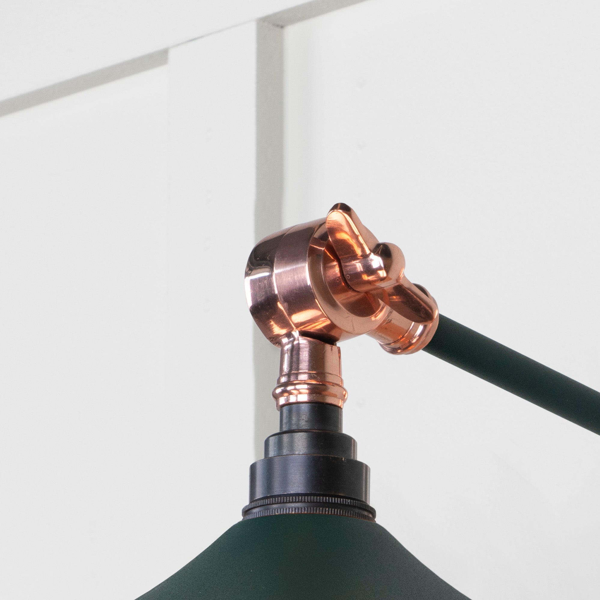 Smooth Copper Flora Wall Light Dingle, Detailed close up view of pendant.