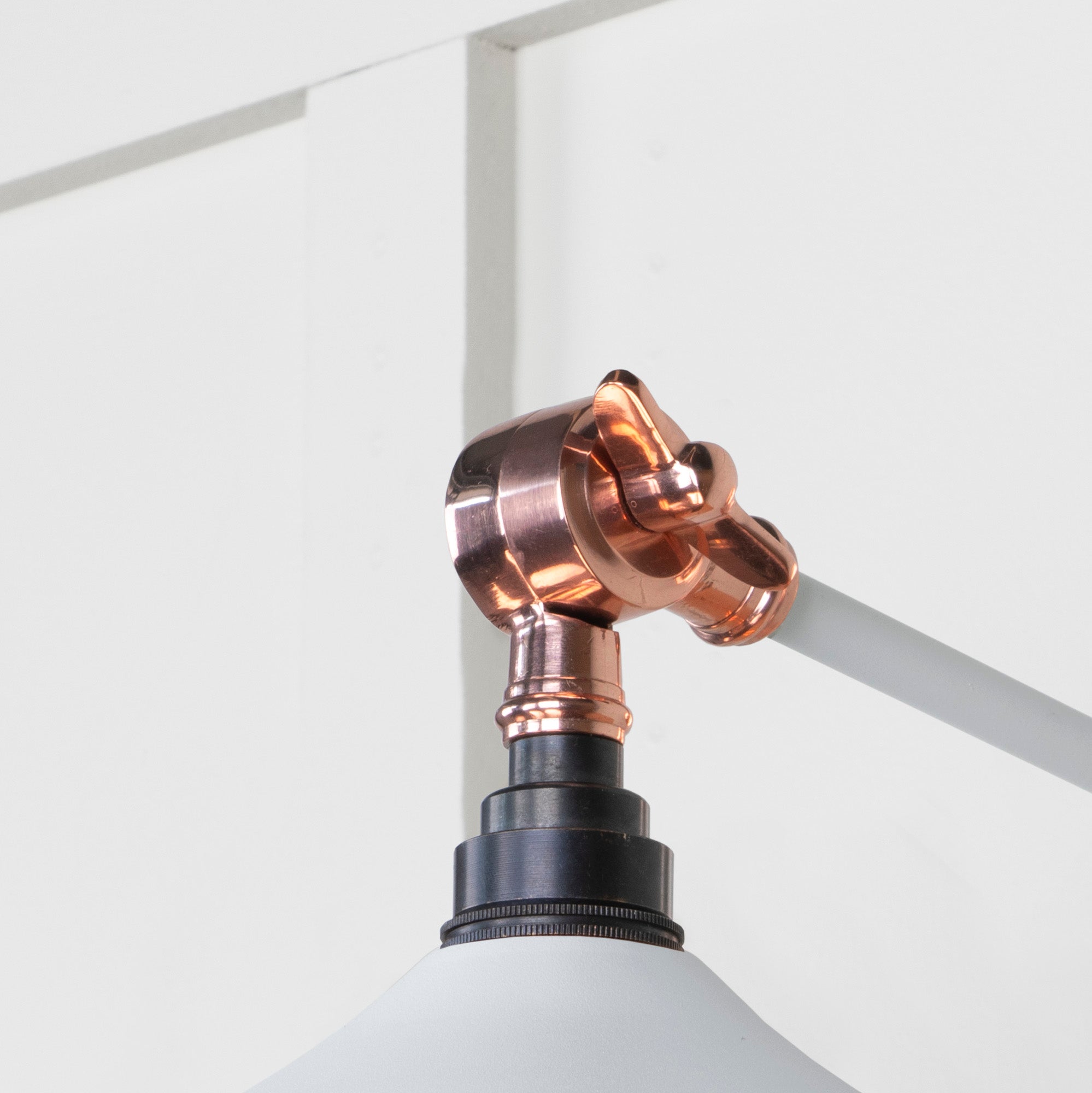 Smooth Copper Flora Wall Light Flock, Detailed close up view of pendant.