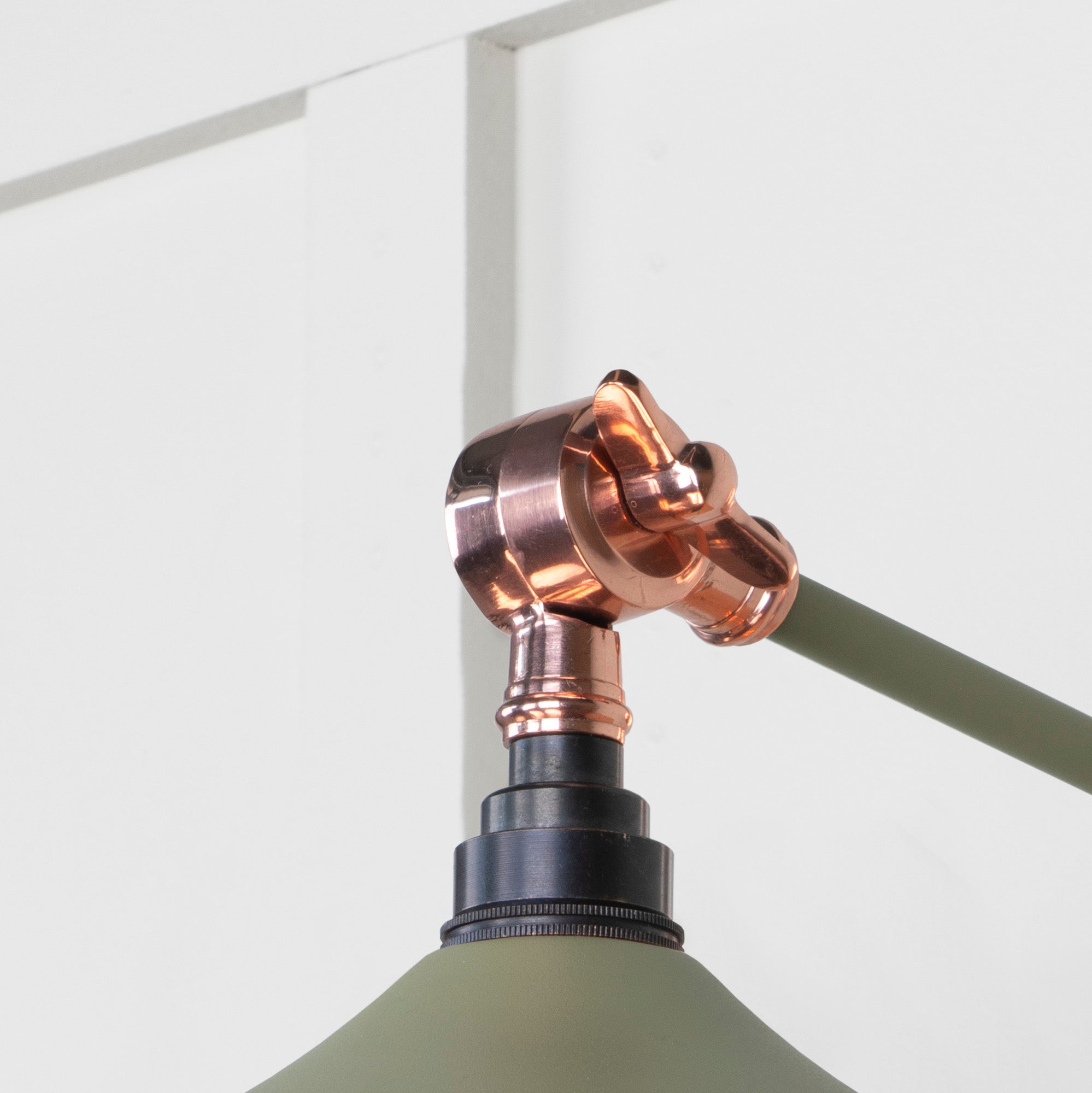 Smooth Copper Flora Wall Light Tump, Detailed close up view of pendant.