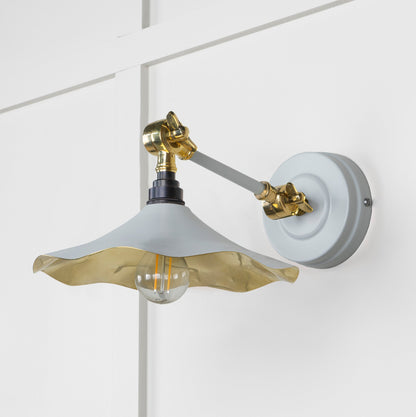 Smooth Brass Flora Wall Light Birch, Front Side.