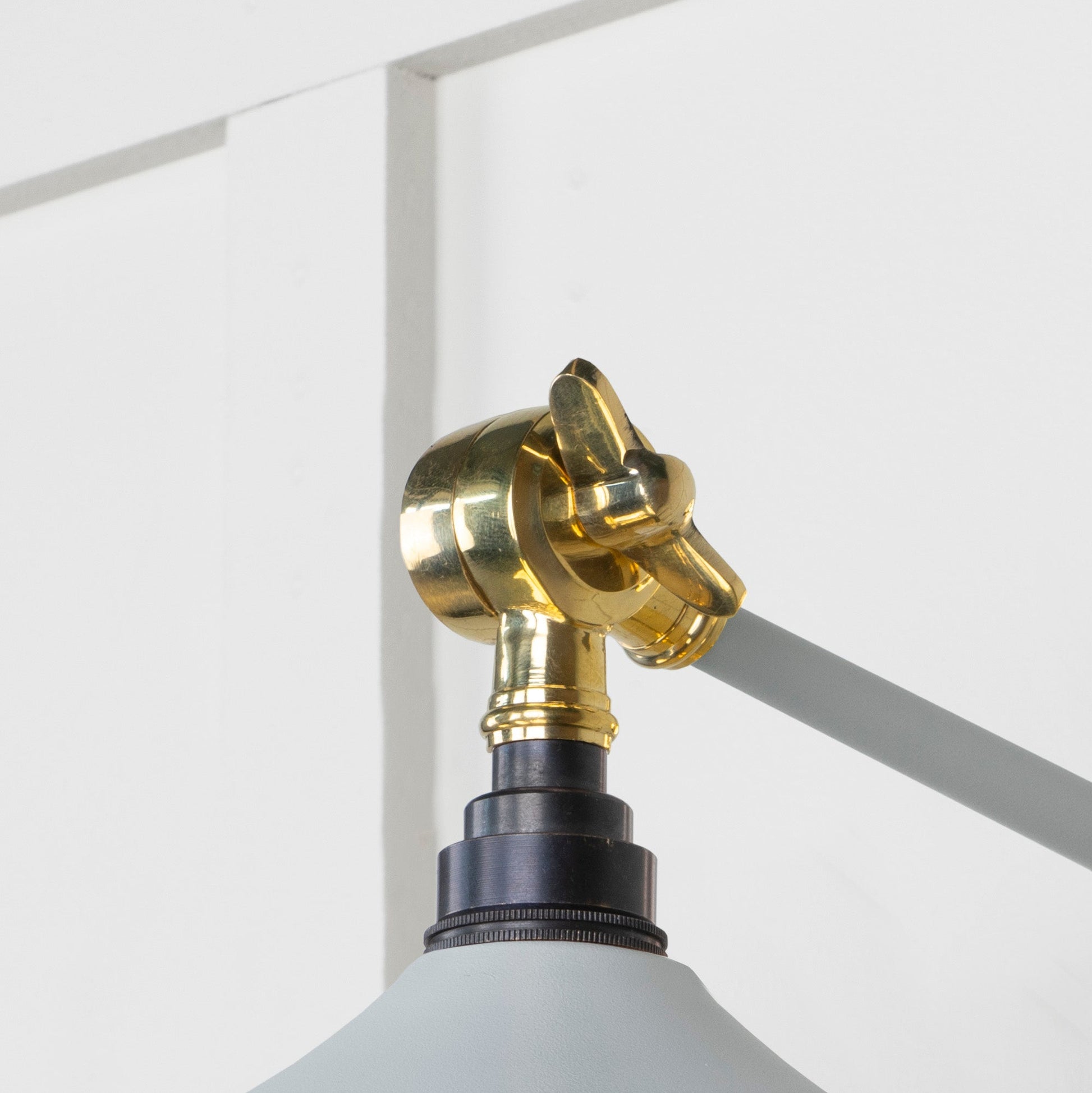Smooth Brass Flora Wall Light Birch, Detailed close up view of pendant.