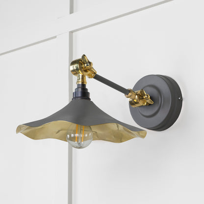 Smooth Brass Flora Wall Light Bluff, Front Side.