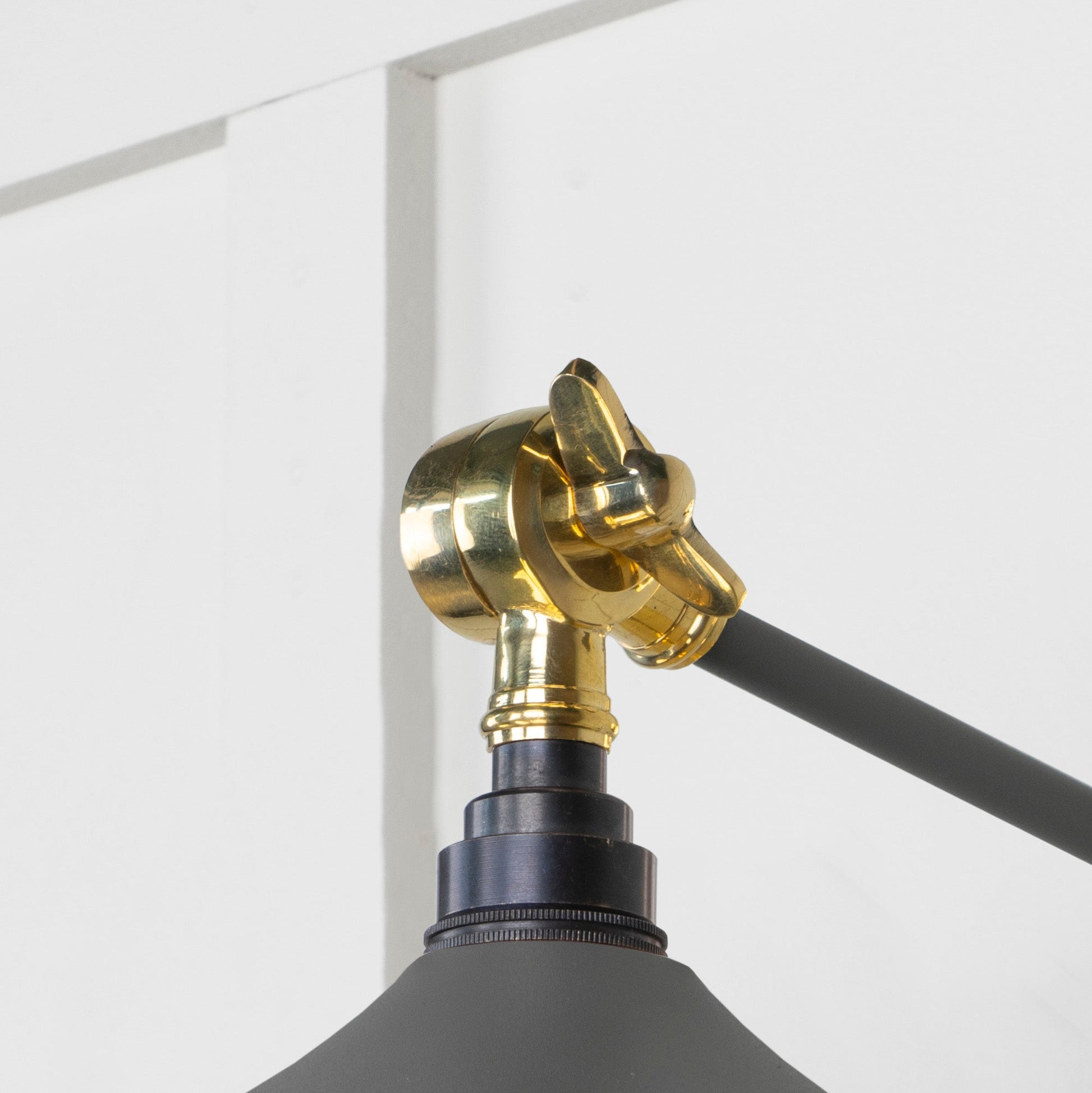 Smooth Brass Flora Wall Light Bluff, Detailed close up view of pendant.