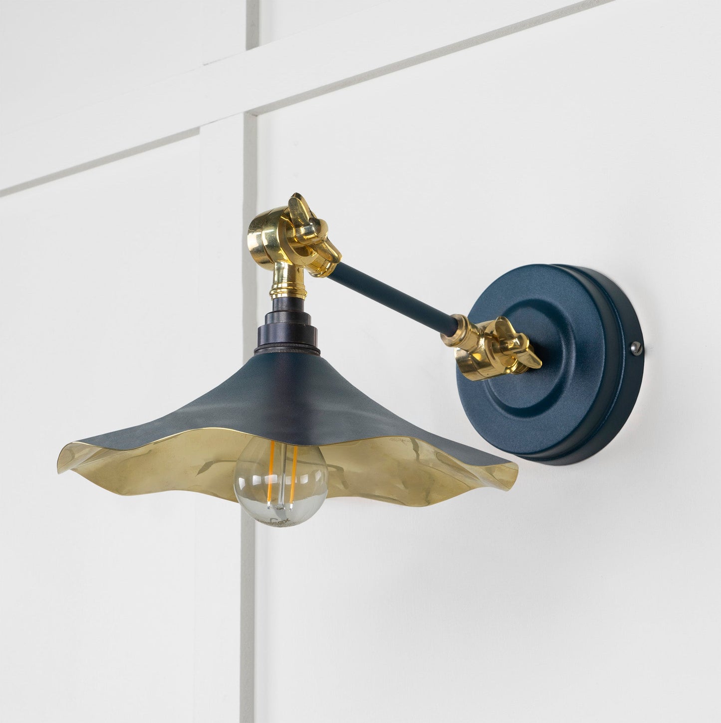 Smooth Brass Flora Wall Light Dusk, Front Side.