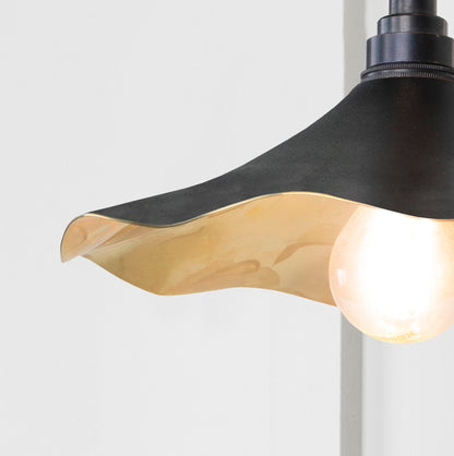Smooth Brass Flora Wall Light Elan Black, Underside.