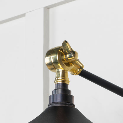 Smooth Brass Flora Wall Light Elan Black, Detailed close up view of pendant.