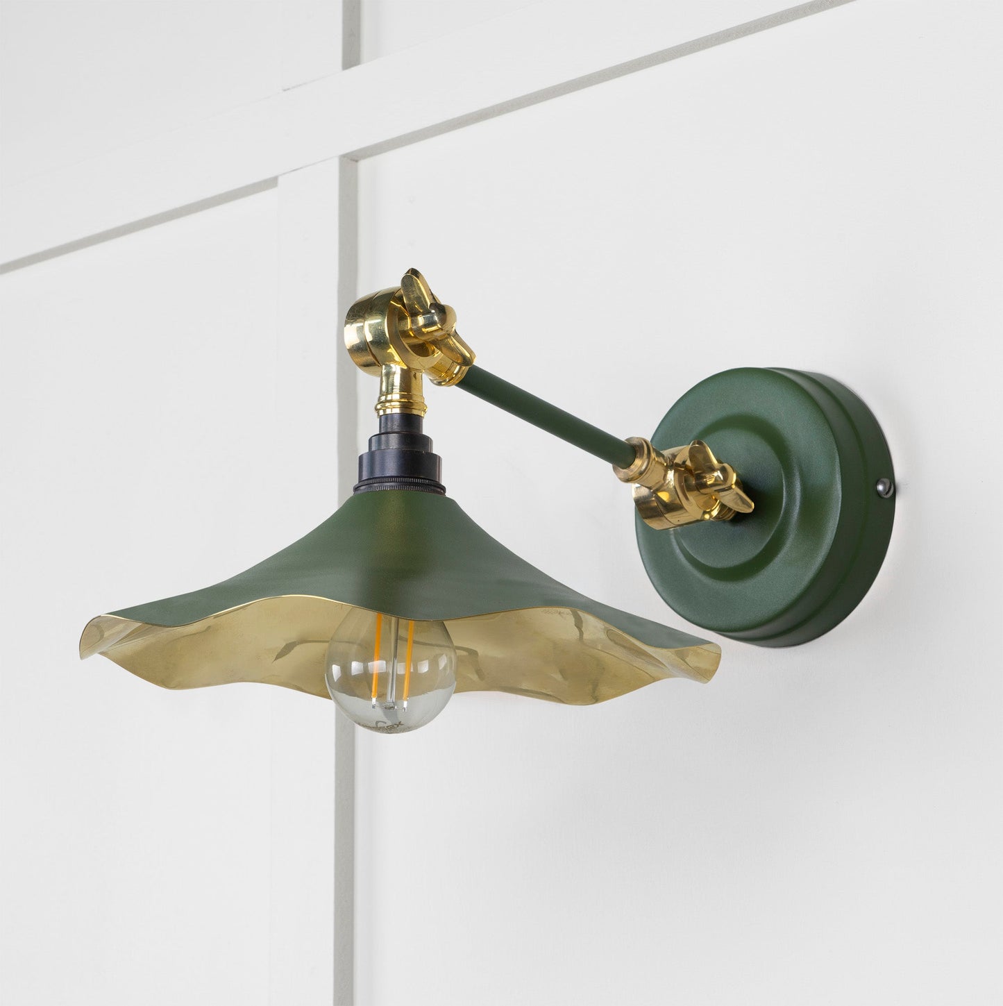Smooth Brass Flora Wall Light Heath, Front Side.