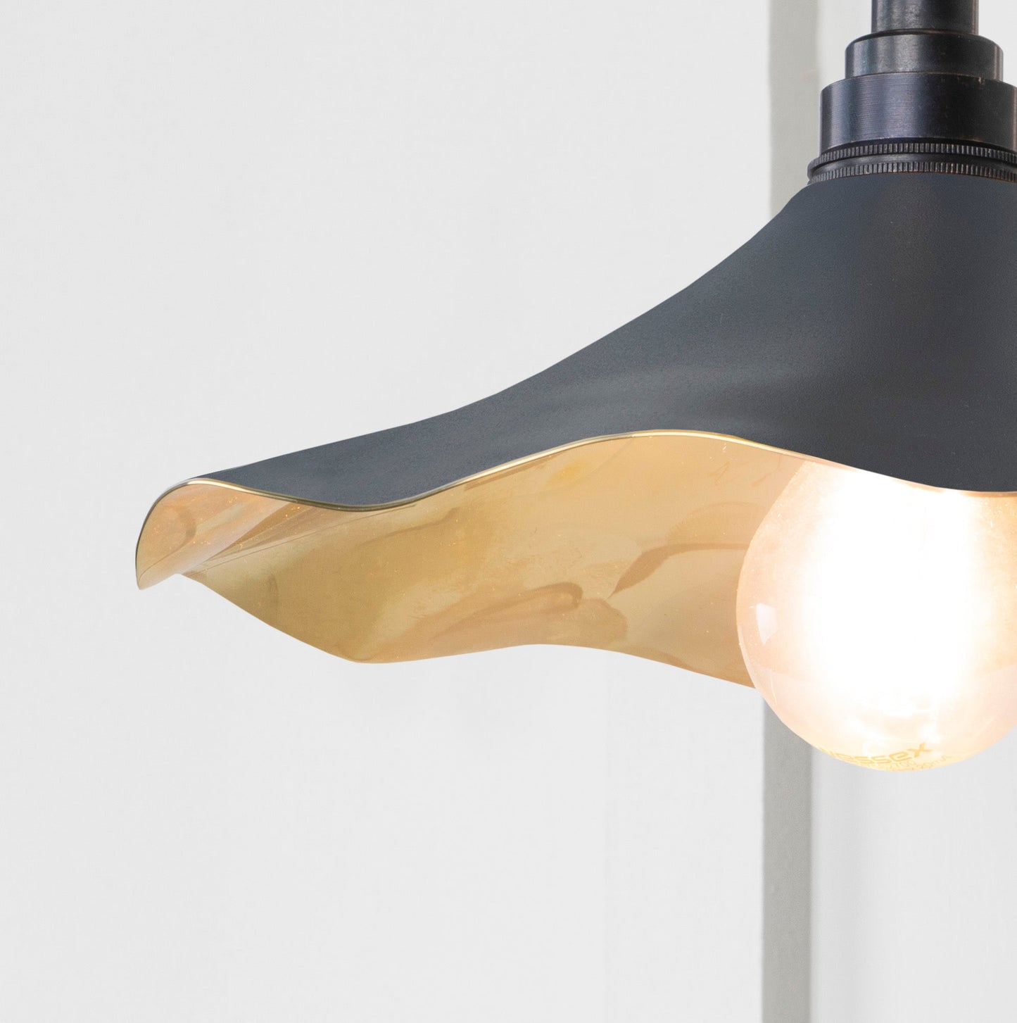 Smooth Brass Flora Wall Light Slate, Underside.