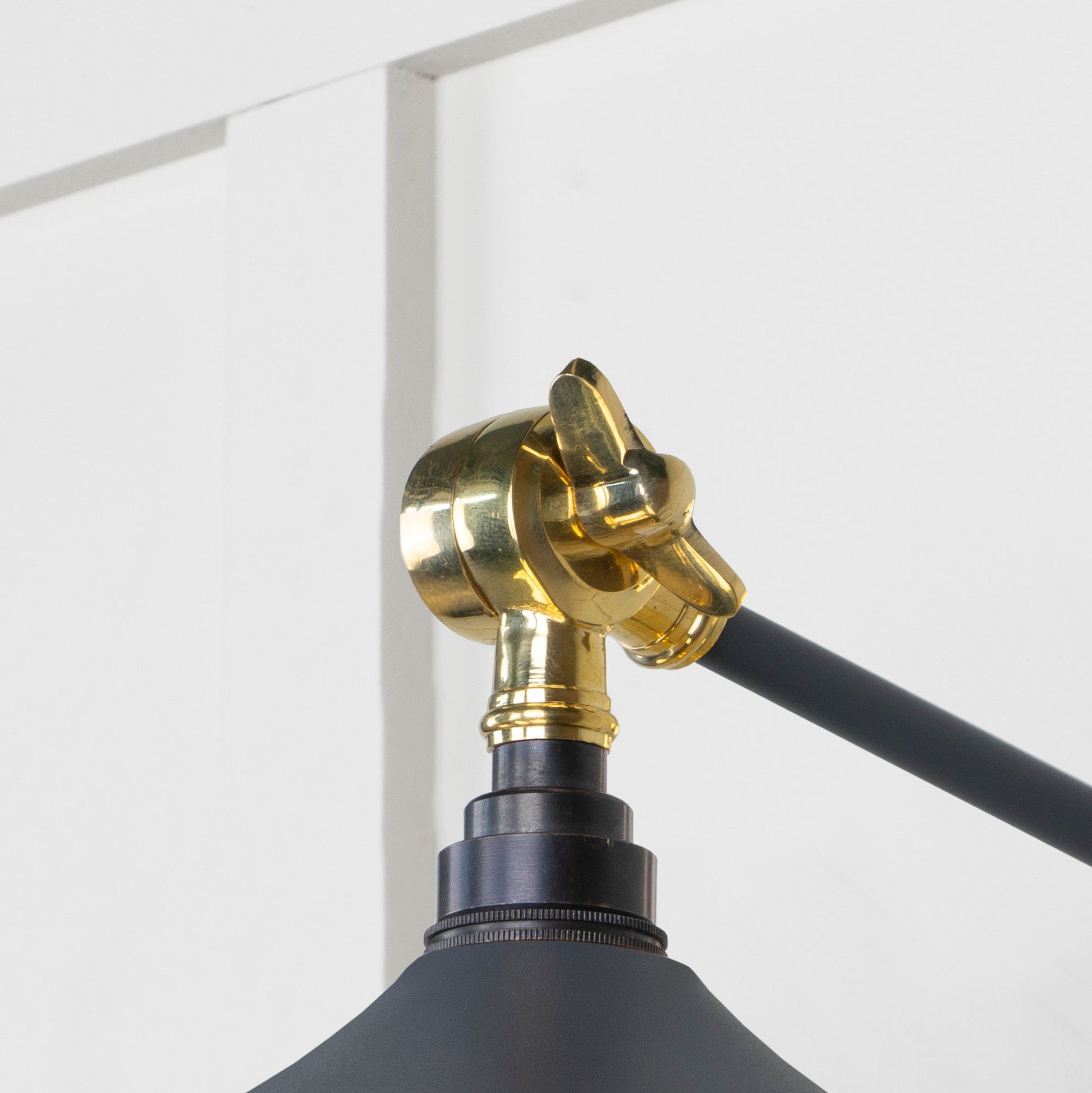 Smooth Brass Flora Wall Light Slate, Detailed close up view of pendant.