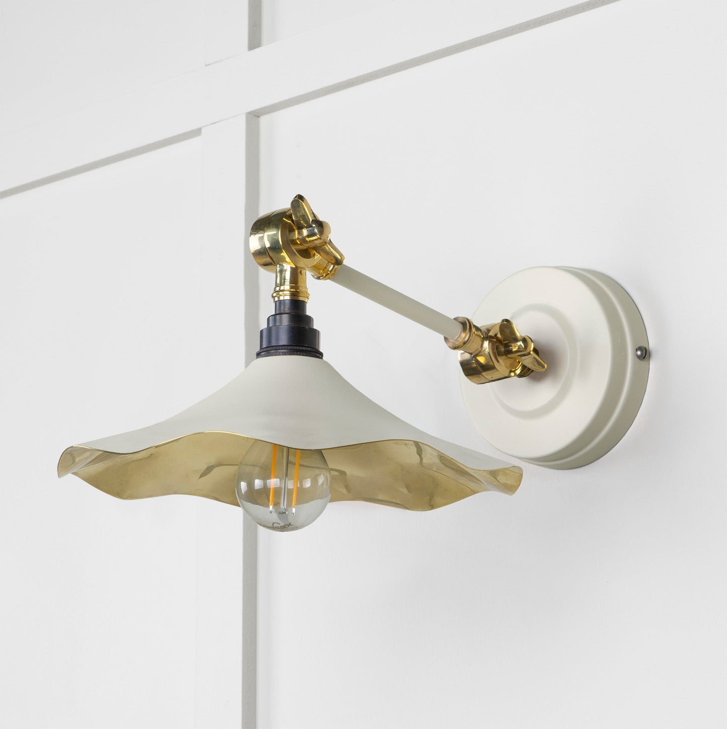 Smooth Brass Flora Wall Light Teasel, Front Side.