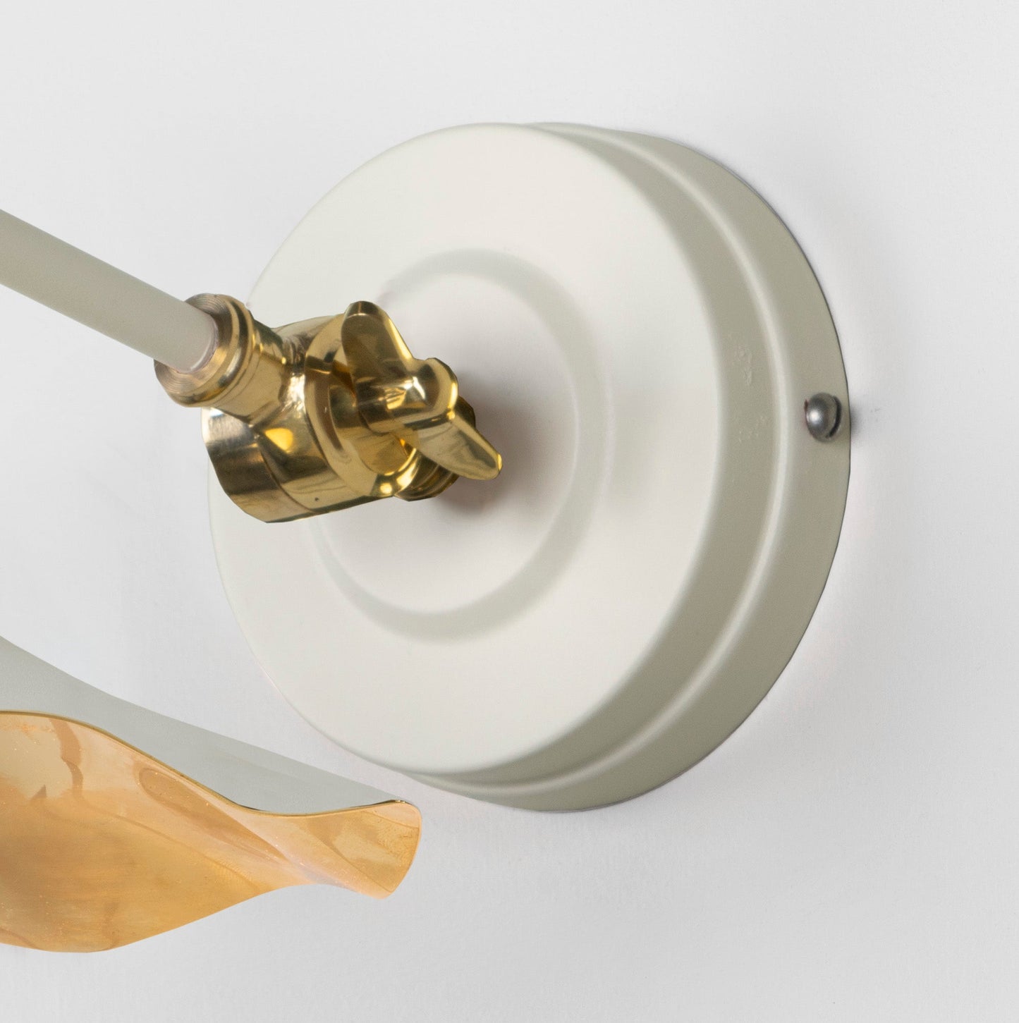 Smooth Brass Flora Wall Light Teasel, close up view of fitting and cable.