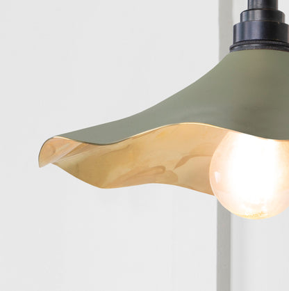 Smooth Brass Flora Wall Light Tump, Underside.