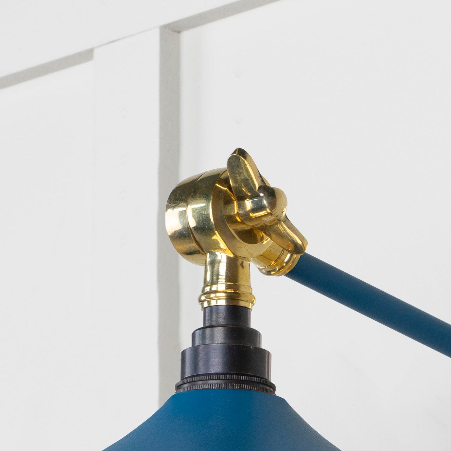 Smooth Brass Flora Wall Light Upstream, Detailed close up view of pendant.
